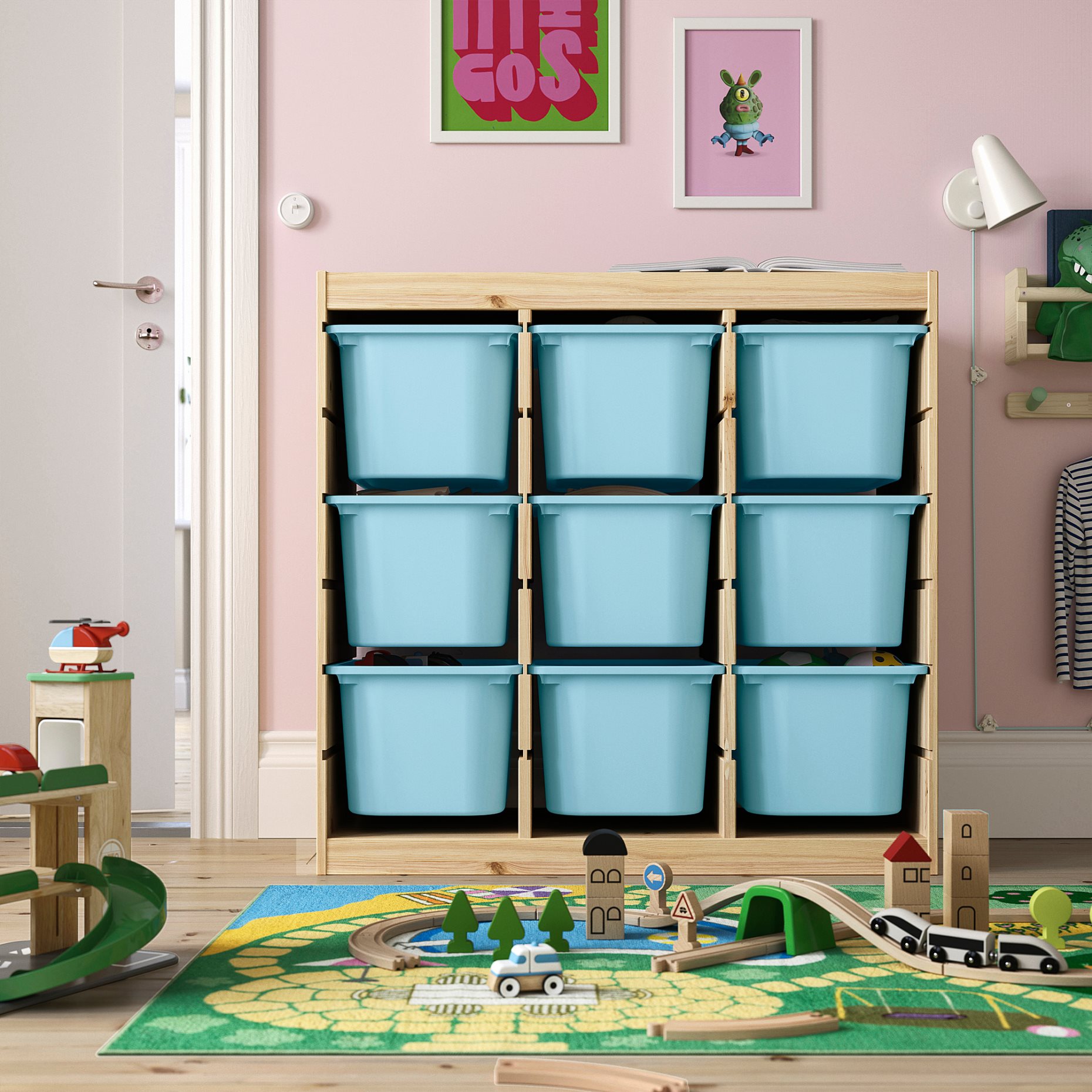 TROFAST, storage combination room divider with boxes, 93x44x91 cm, 096.125.76