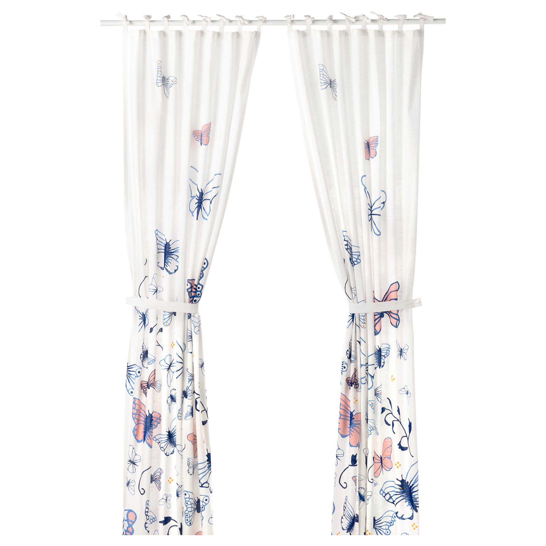 SÅNGLÄRKA, curtains with tie-backs, 1 pair, 104.270.21