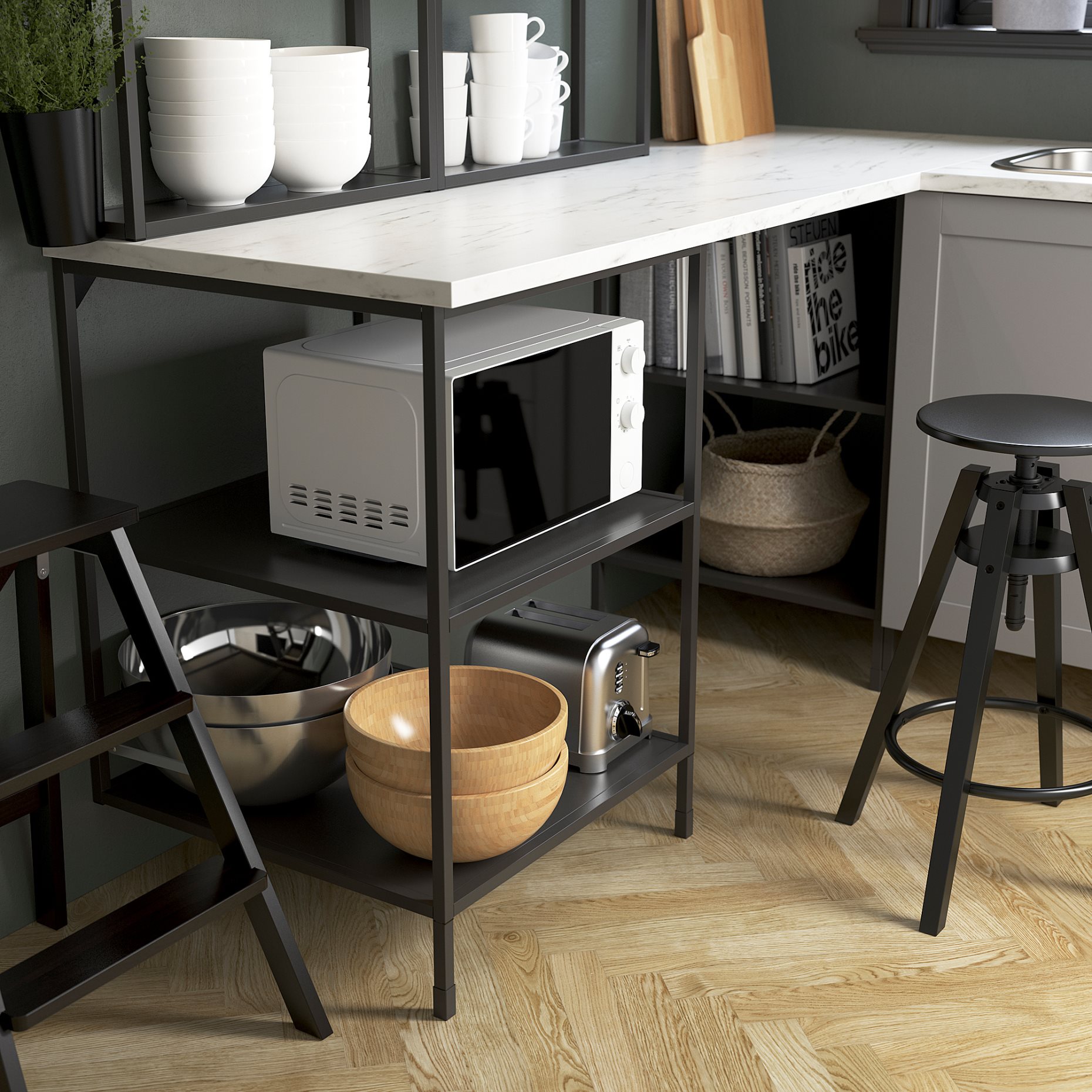 ENHET, base frame with shelves, 60x60x75 cm, 104.489.76