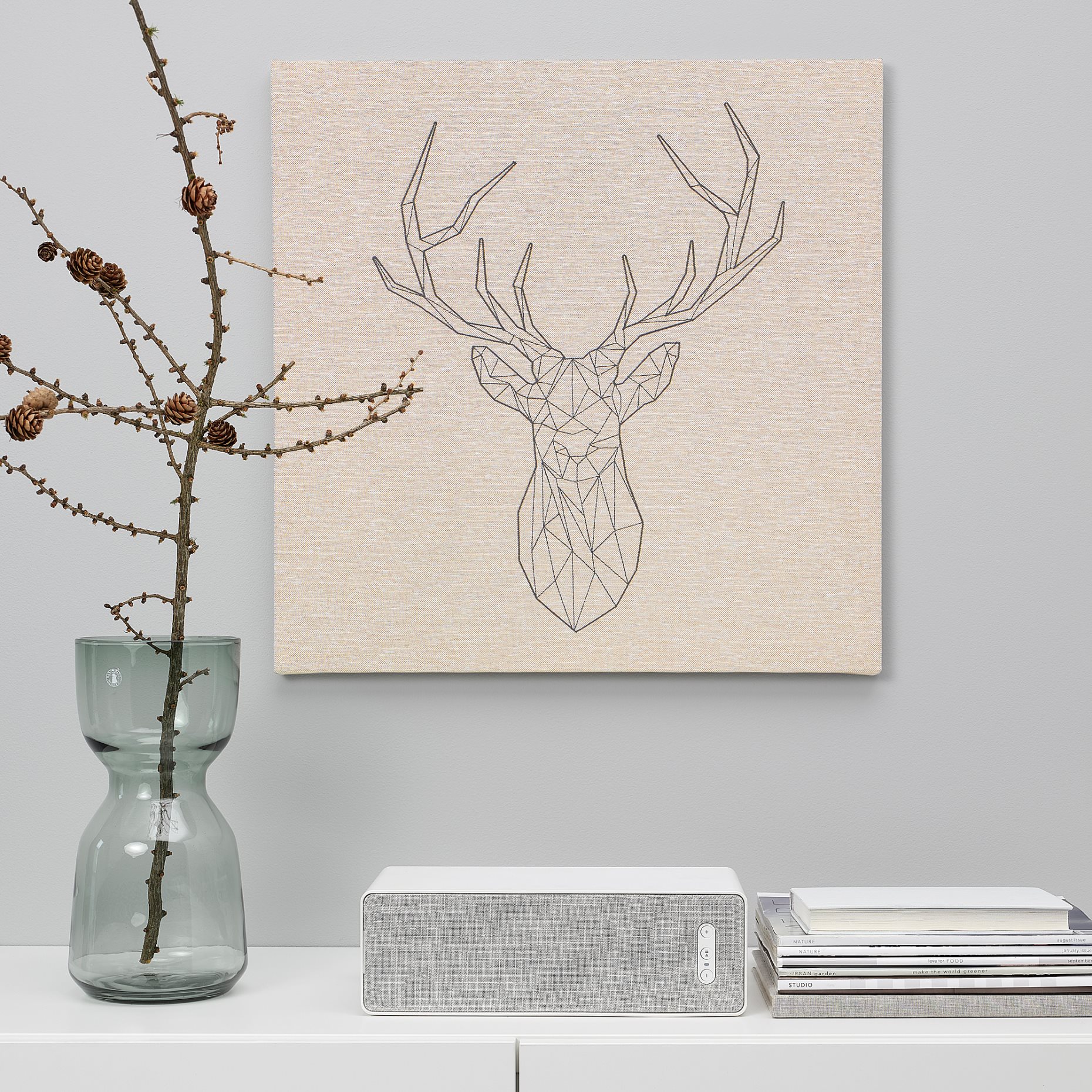 PJATTERYD, picture/ Black deer, 56x56 cm, 104.860.44