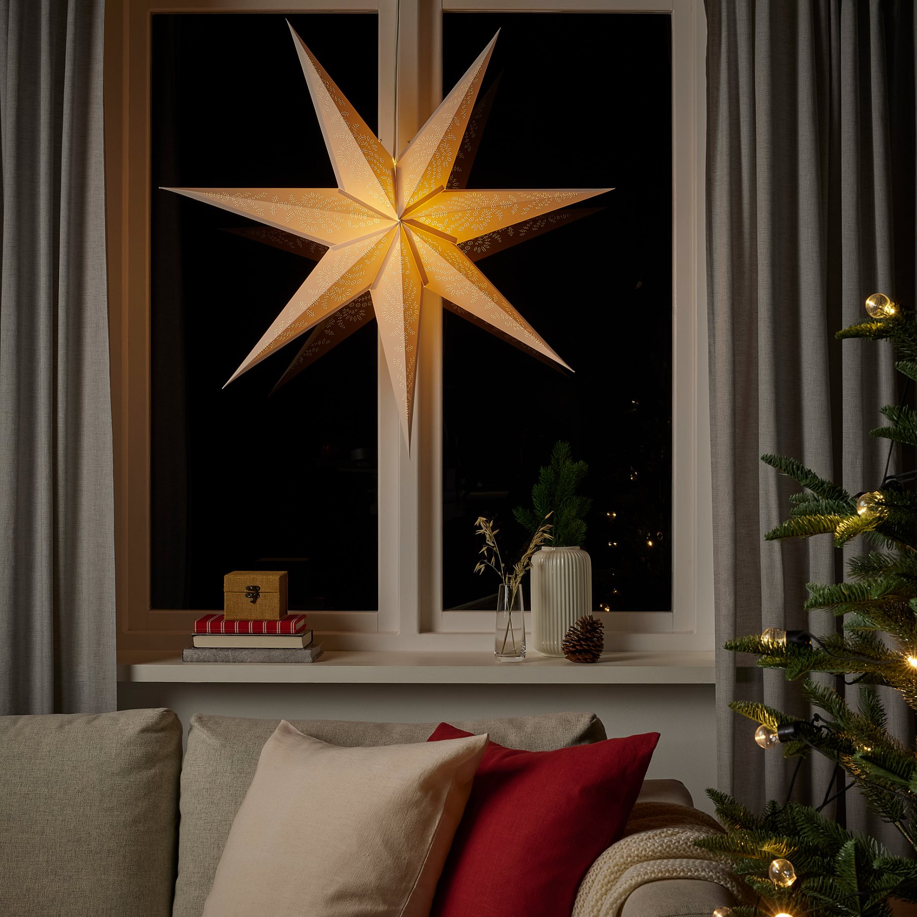 STRÅLA, καπέλο φωτιστικού/δαντέλα, 90 cm, 105.032.08