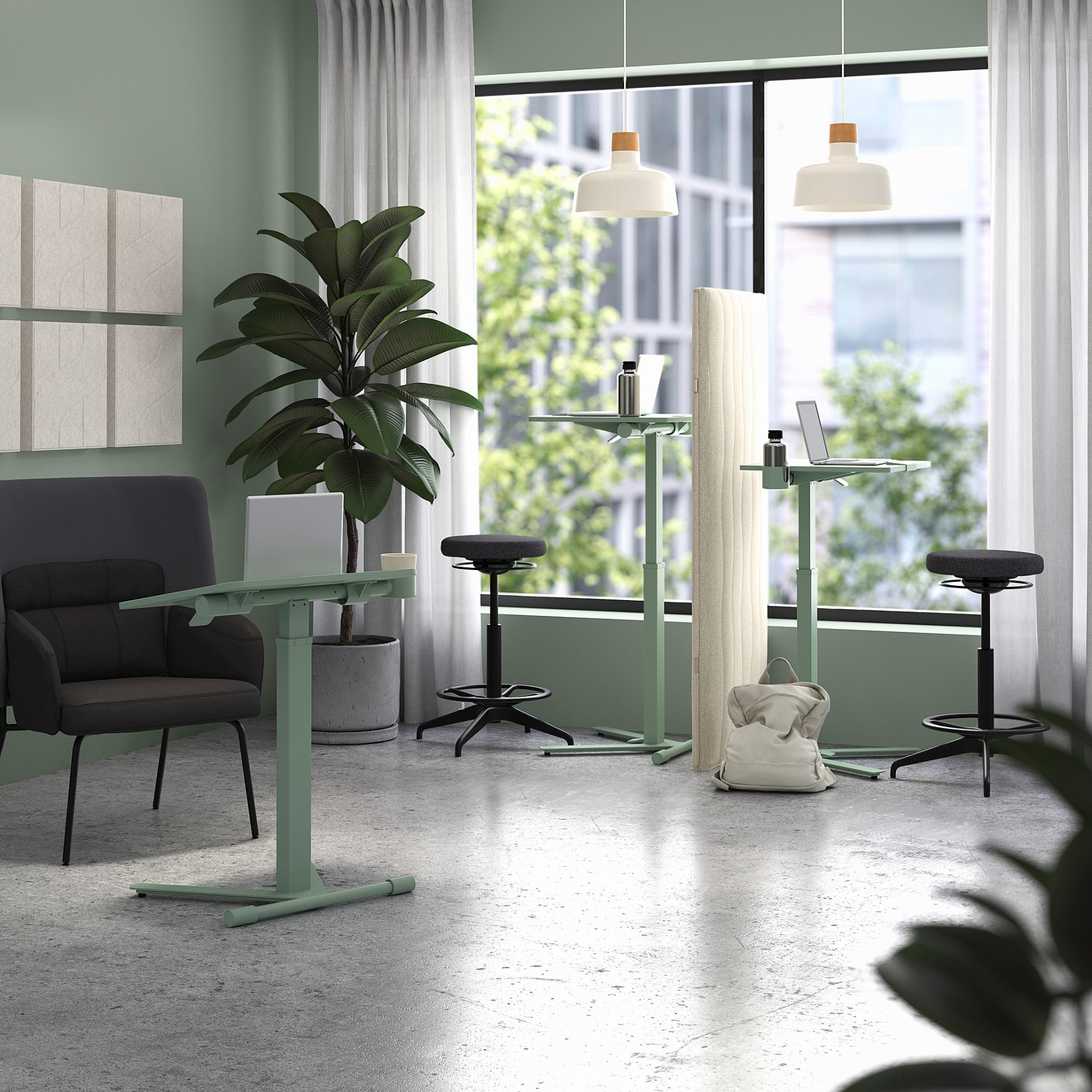 MITTZON, acoustic screen/floor standing, 70x157 cm, 105.282.04
