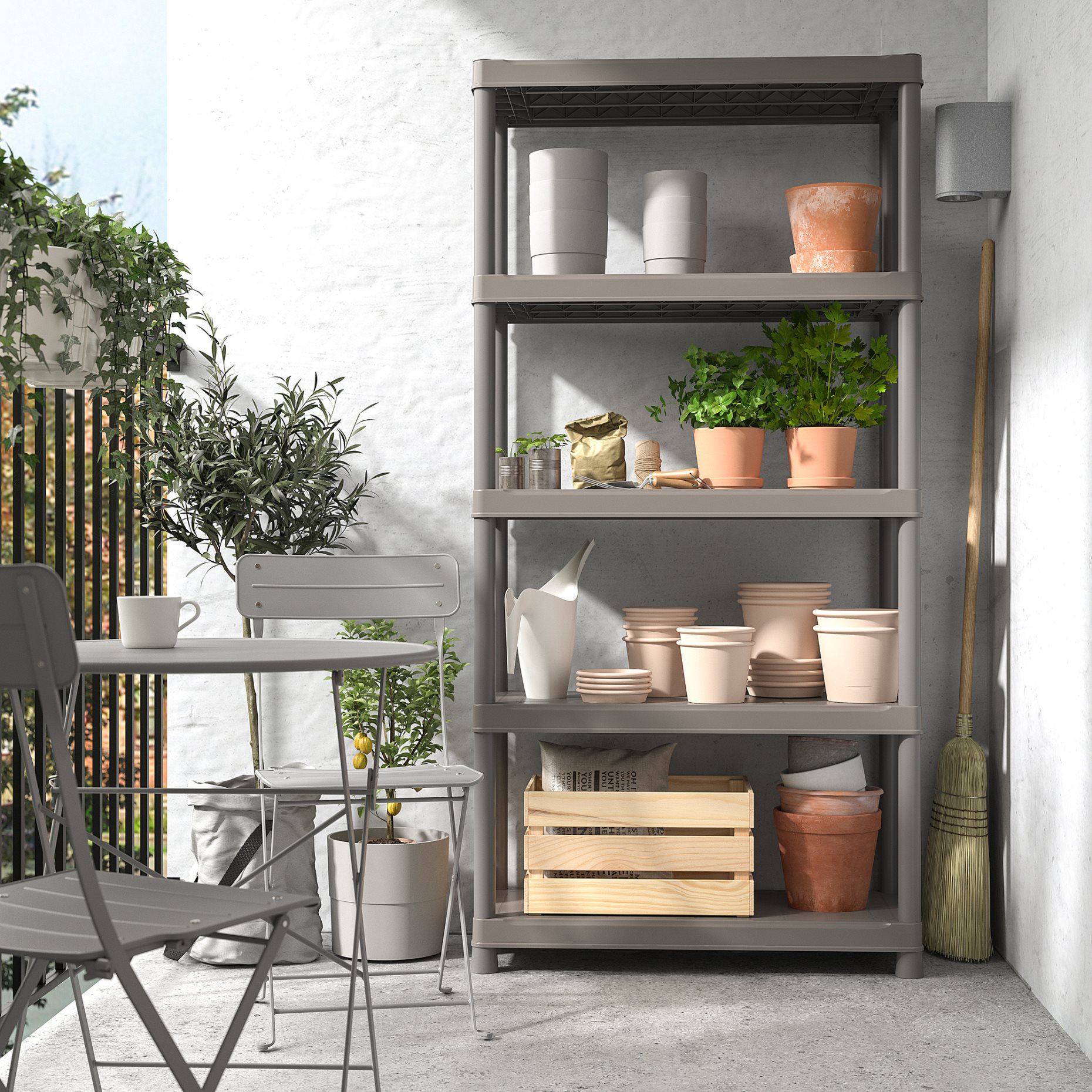 RUNMARÖ, shelving unit/in/outdoor, 90x40x182 cm, 105.513.22
