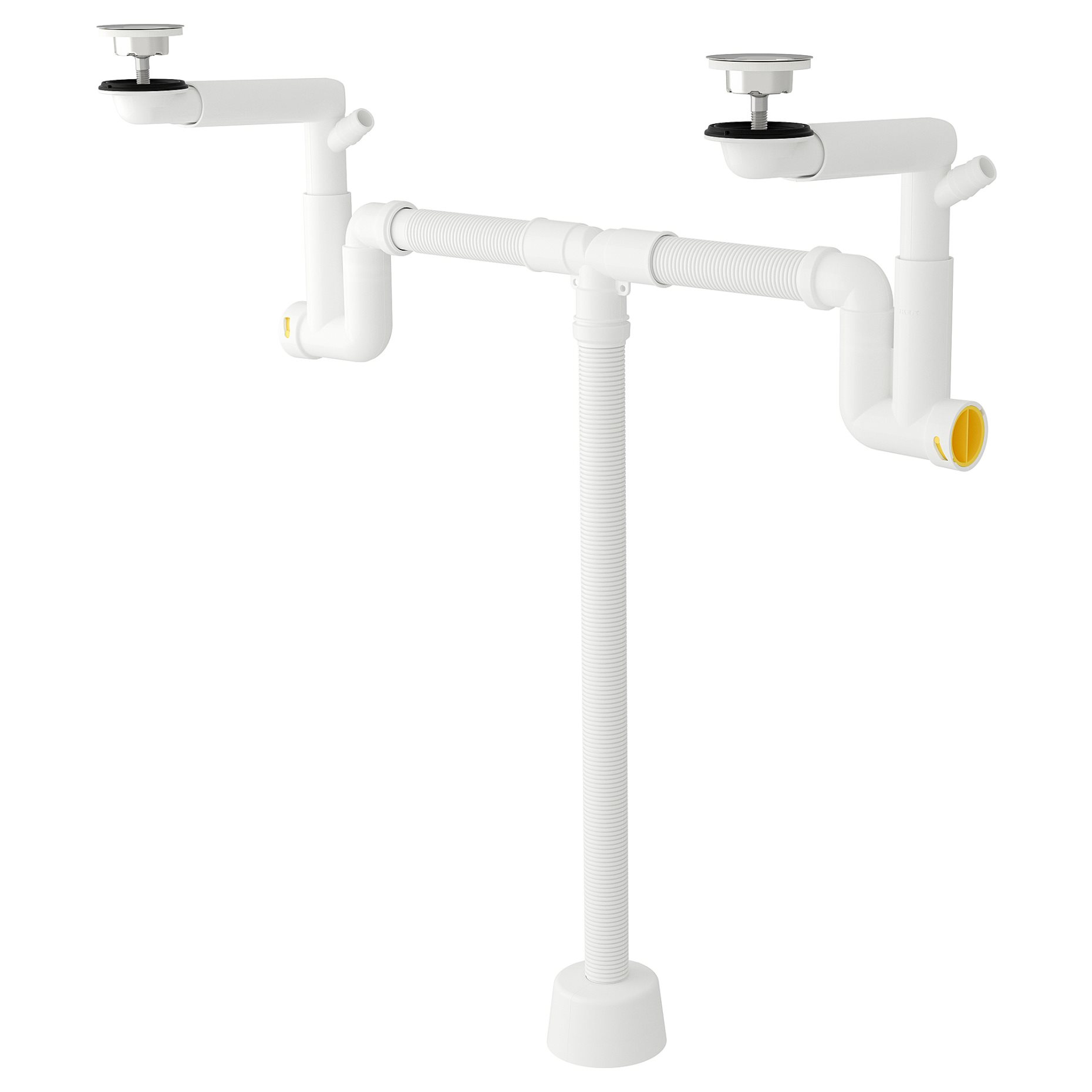 RÄNNILEN, water trap w flexible pipe, 2 bowls, 105.624.34