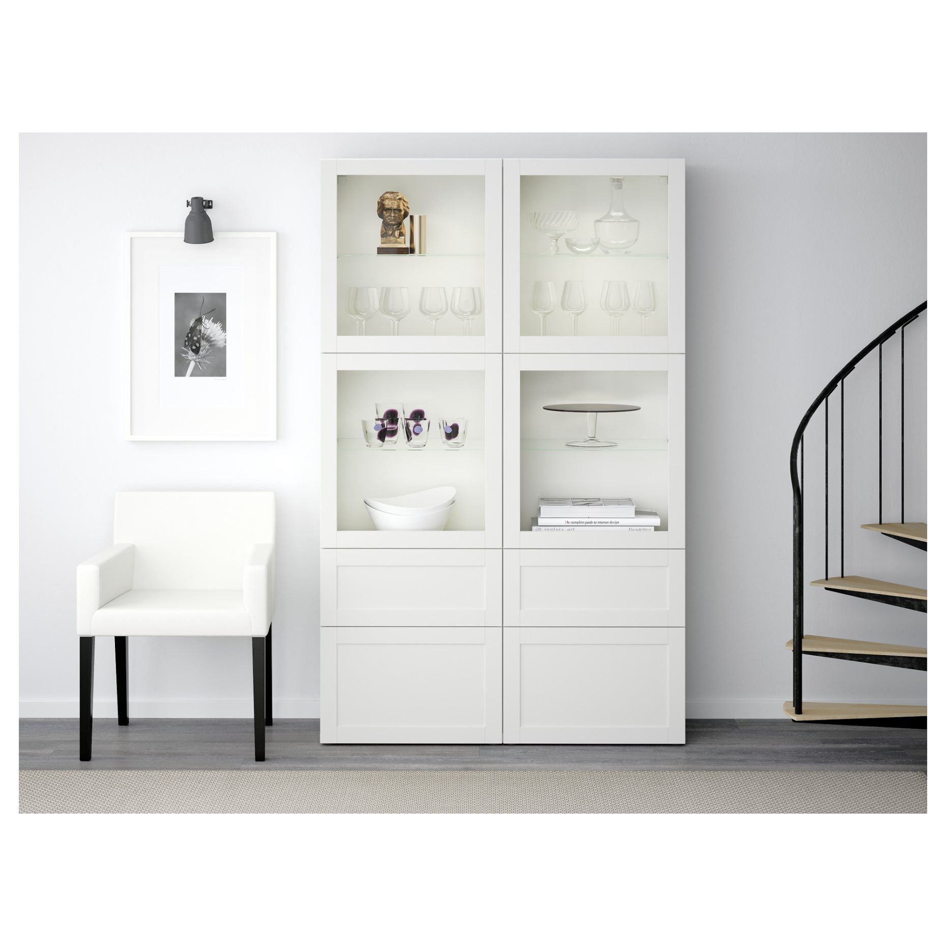 BESTÅ, storage combination with glass doors, 120x40x192 cm, 191.960.02