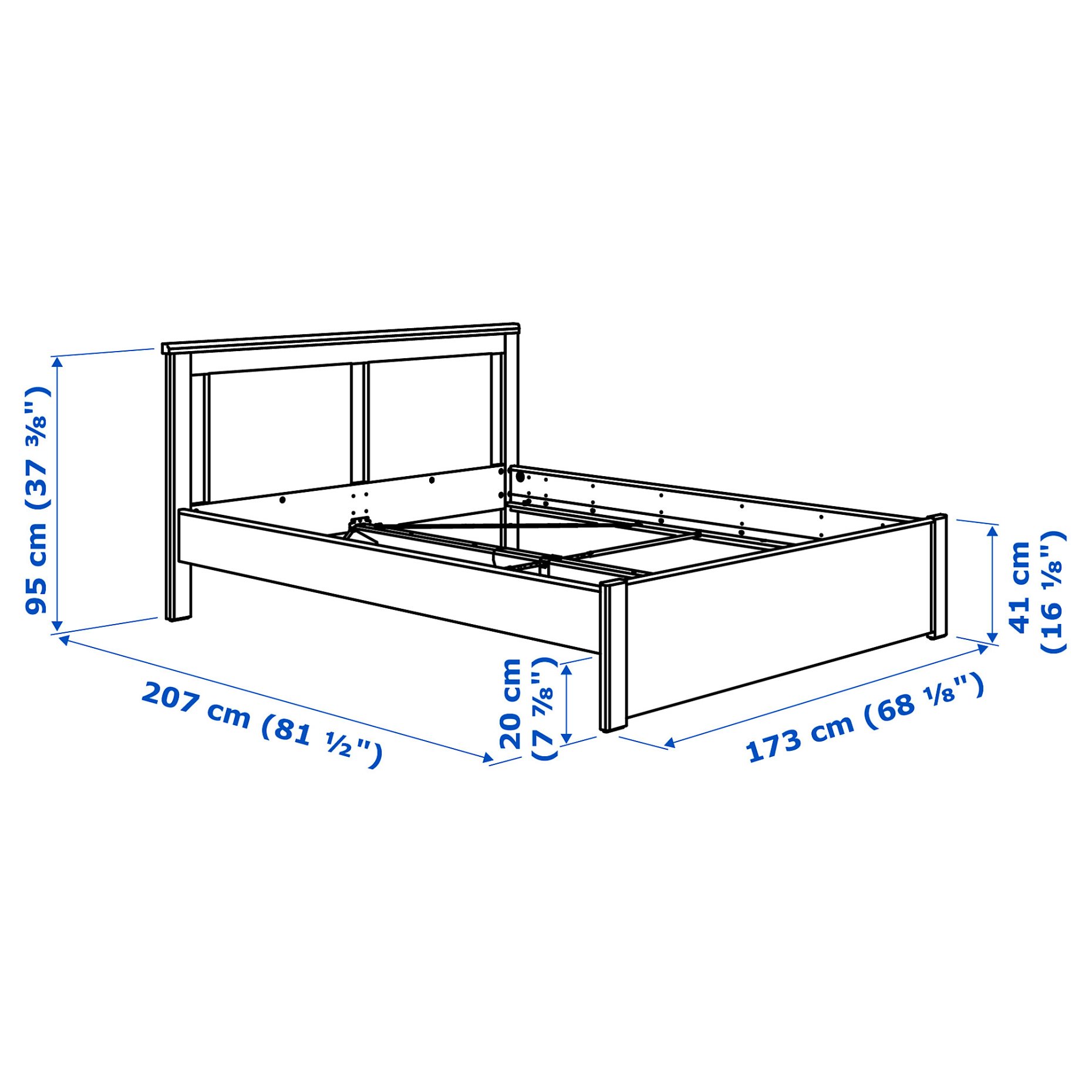 SONGESAND, bed frame, 160X200 cm, 192.410.90