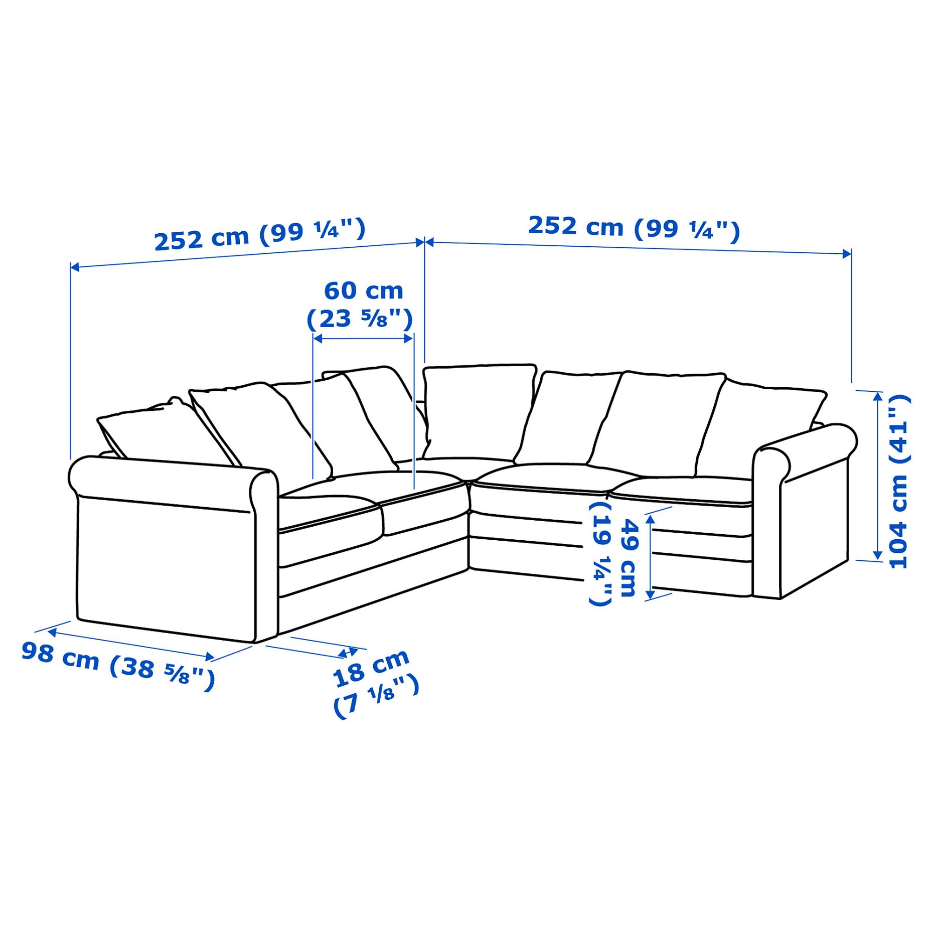GRÖNLID, corner sofa, 4-seat, 194.069.48
