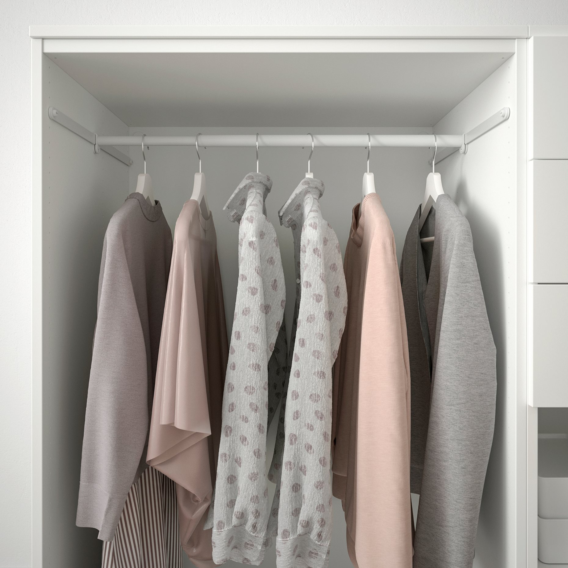 PLATSA, wardrobe with 4 doors and 3 drawers, 240x57x123, 194.251.50