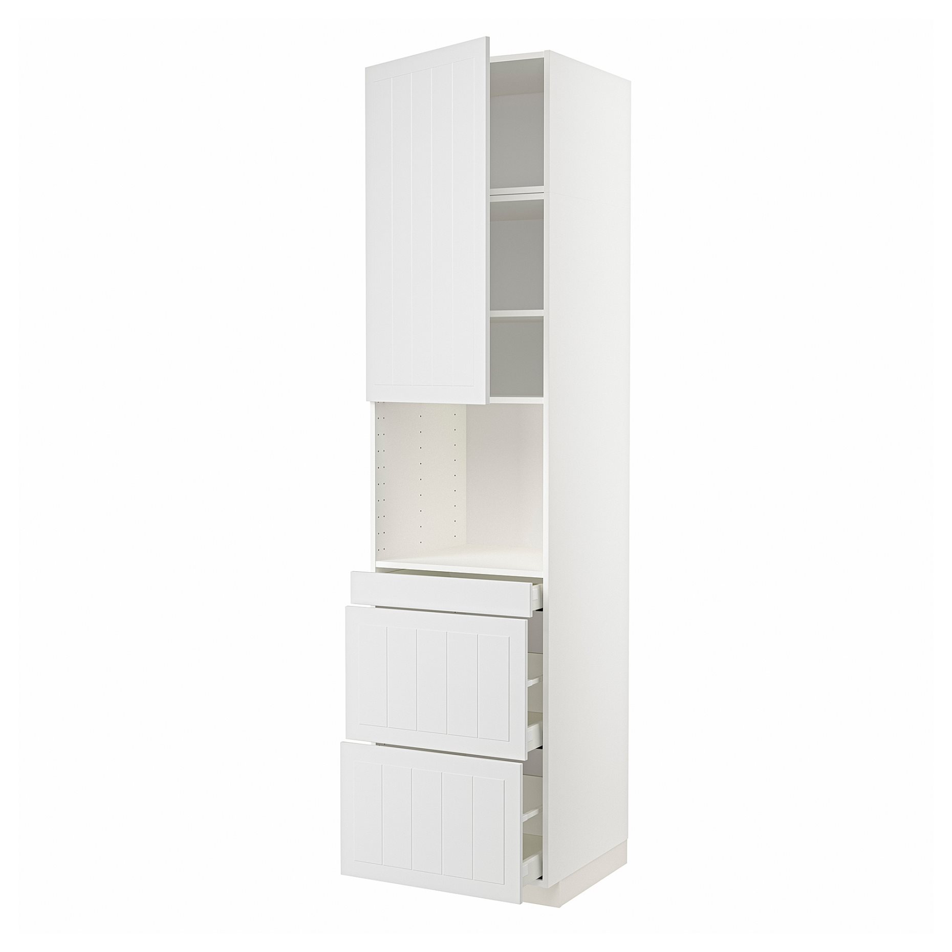 METOD, high cabinet for microwave combi with door/3 drawers, 60x60x240 cm, 194.636.13