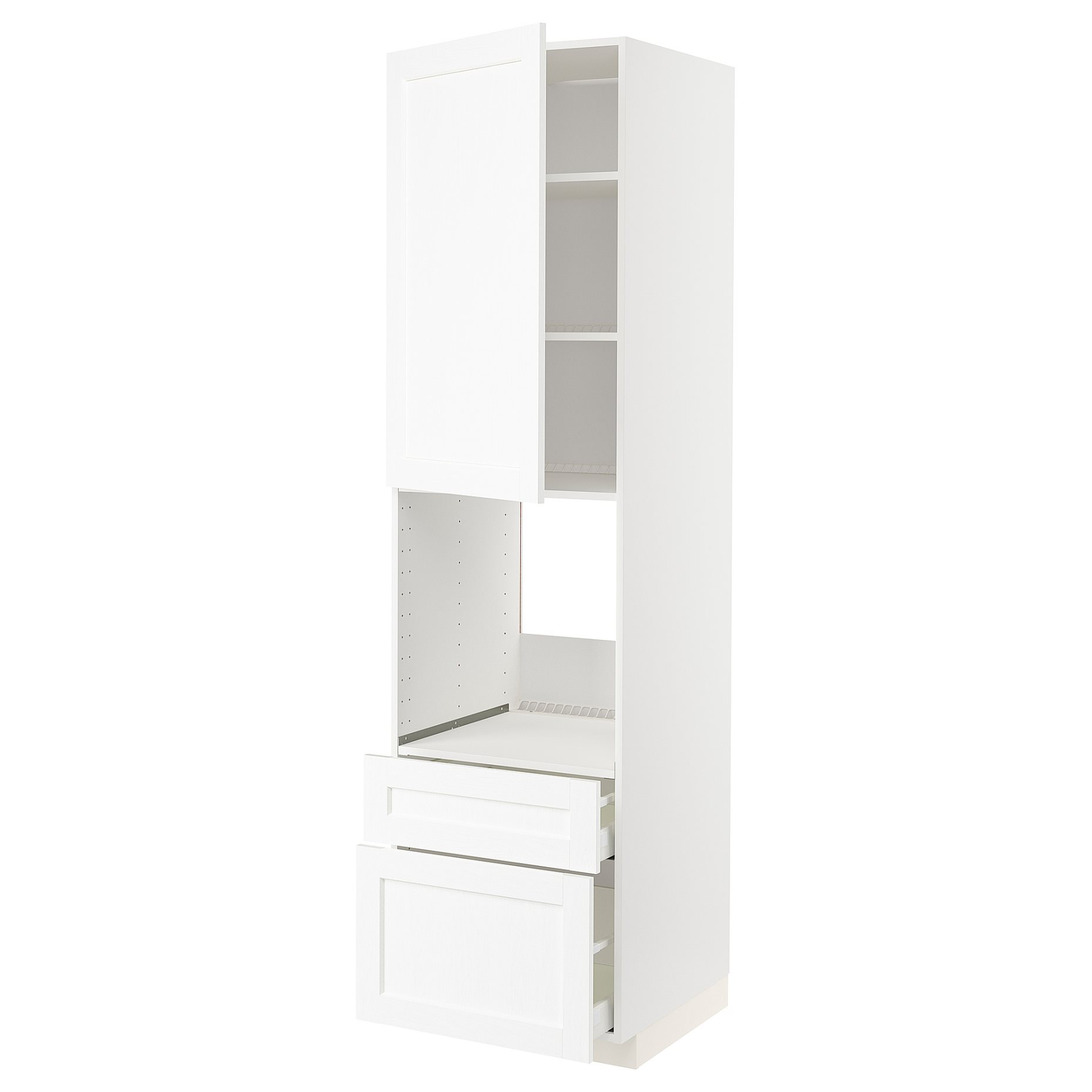METOD, high cabinet for oven with door/2 drawers, 60x60x220 cm, 194.733.44