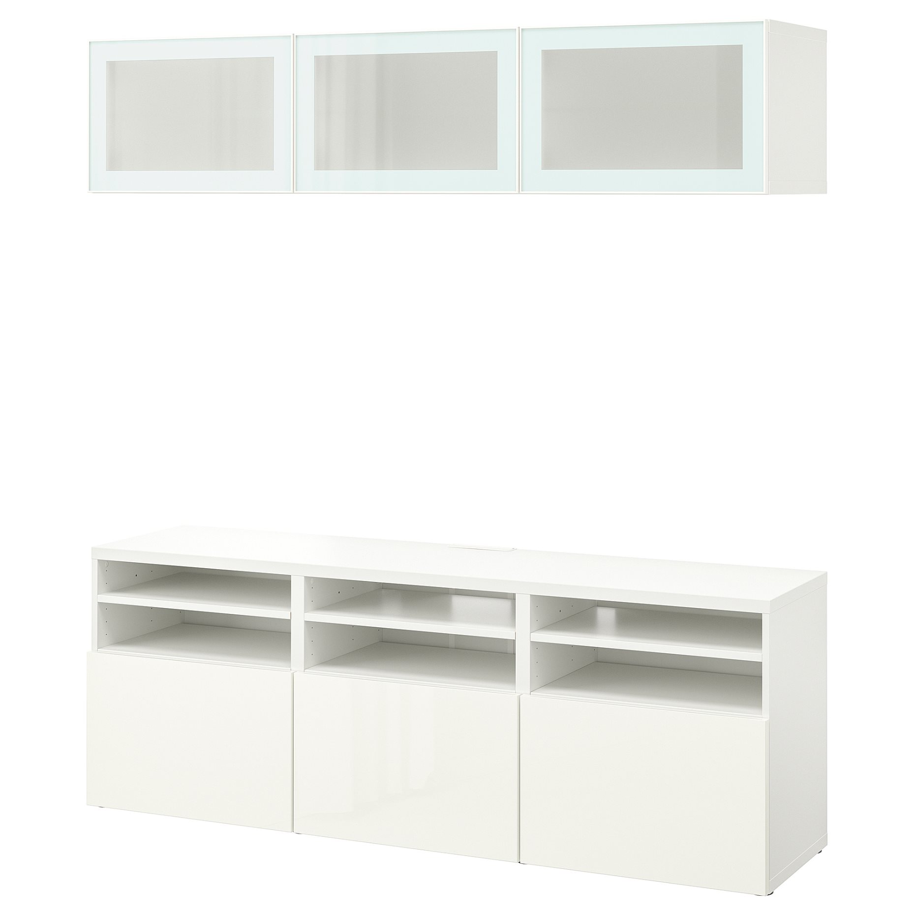 BESTÅ, TV storage combination/glass doors/drawers soft closing, 180x42x192 cm, 194.887.98