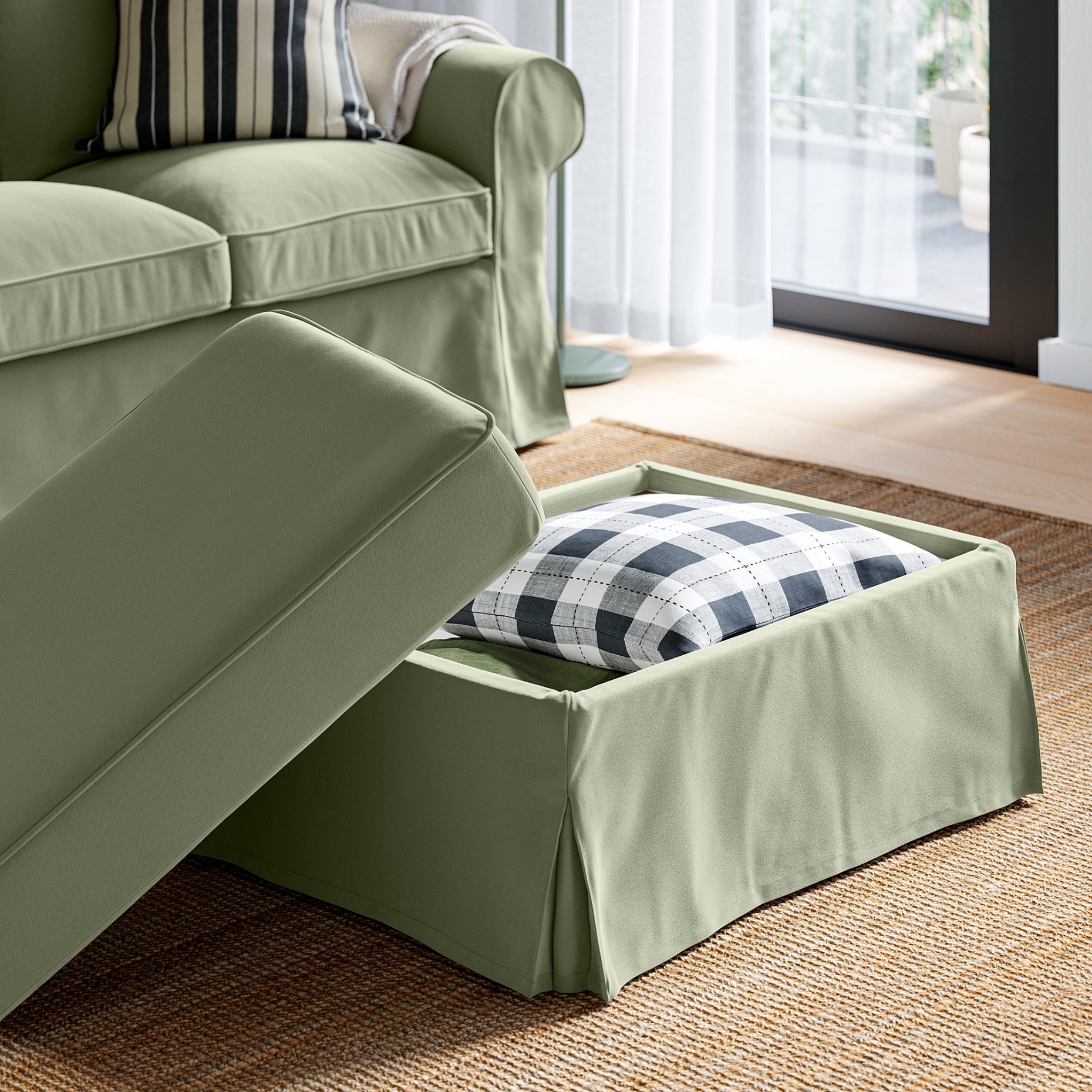 EKTORP, footstool with storage, 195.521.24