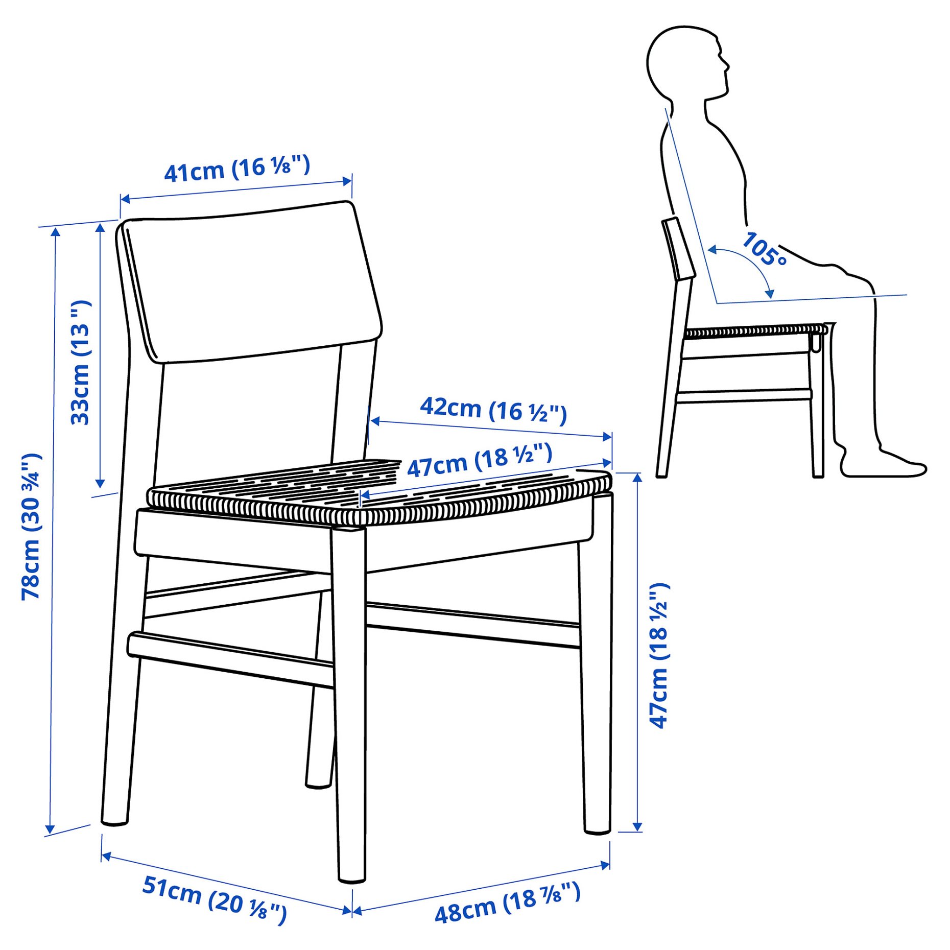 SKANSNAS, table and 4 chairs, 150/205 cm, 195.615.95