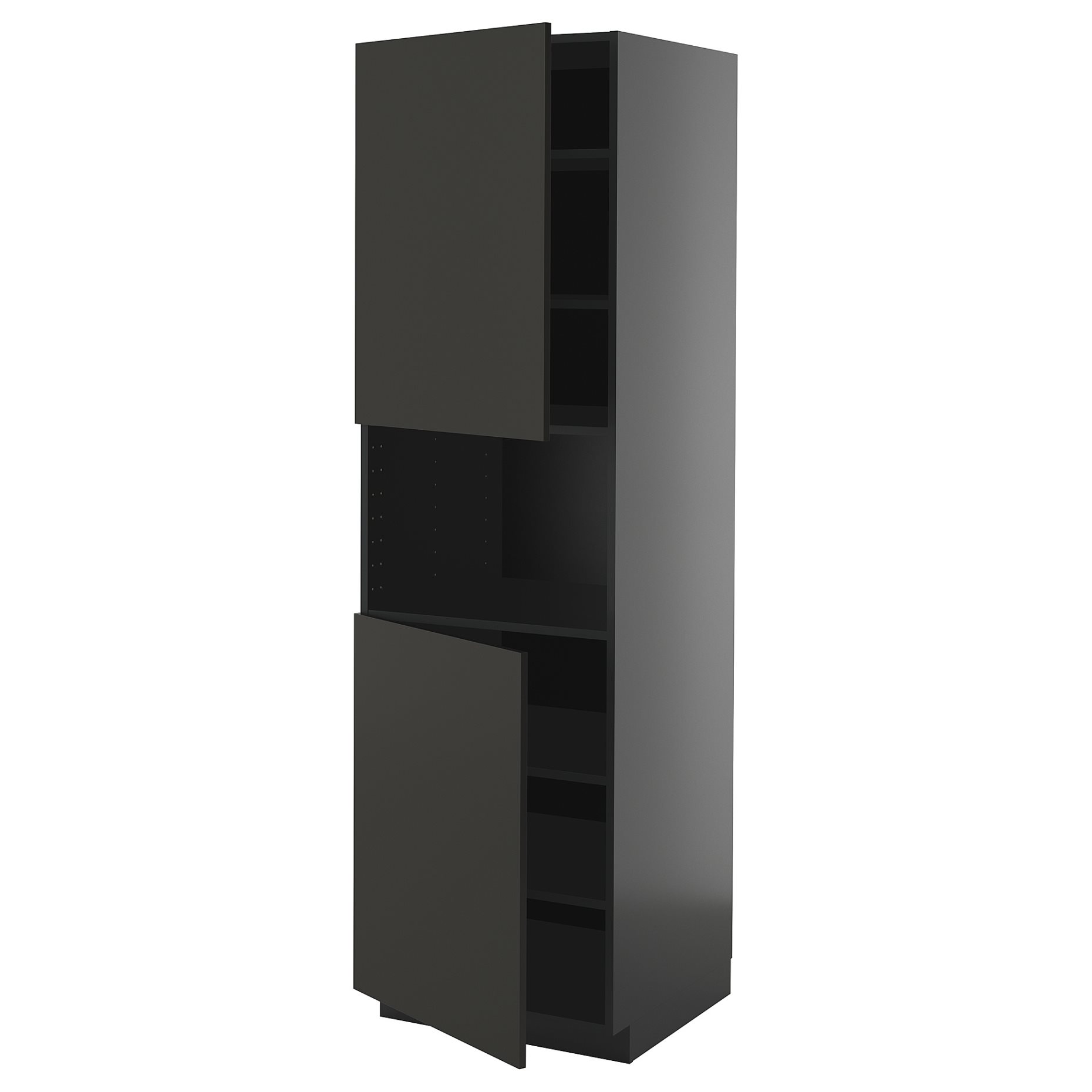 METOD, high cabinet for microwave with 2 doors/shelves, 60x60x200 cm, 195.895.61