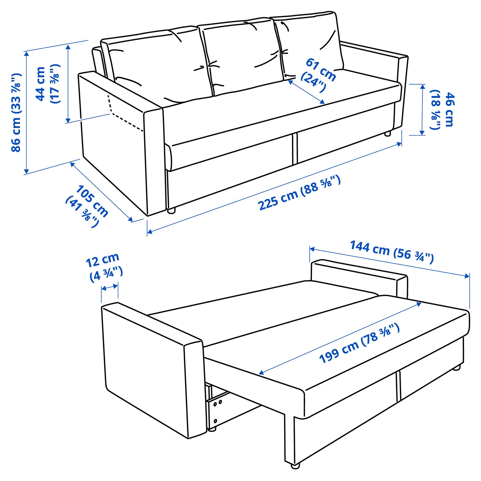 FRIHETEN, three-seat sofa-bed, 203.411.35