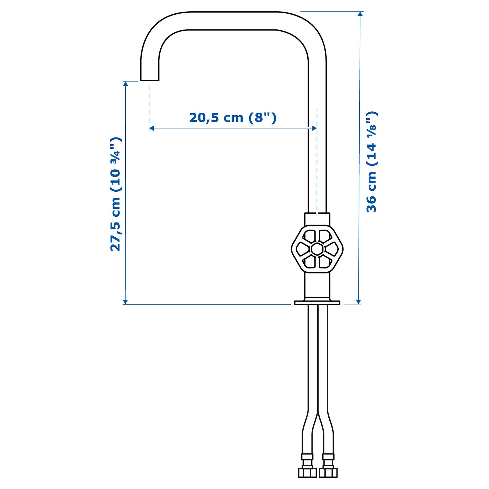 GAMLESJÖN, dual-control kitchen mixer tap, 203.416.73