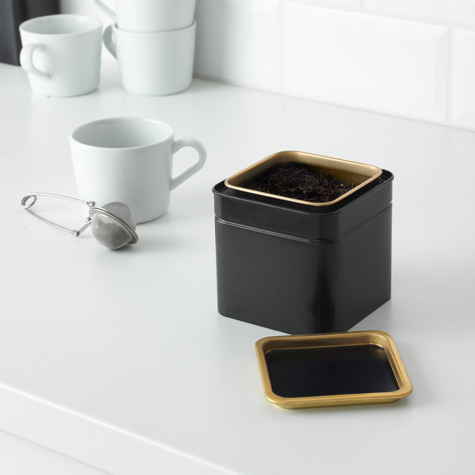 BLOMNING, coffee/tea tin, 10x10x10 cm, 203.732.06