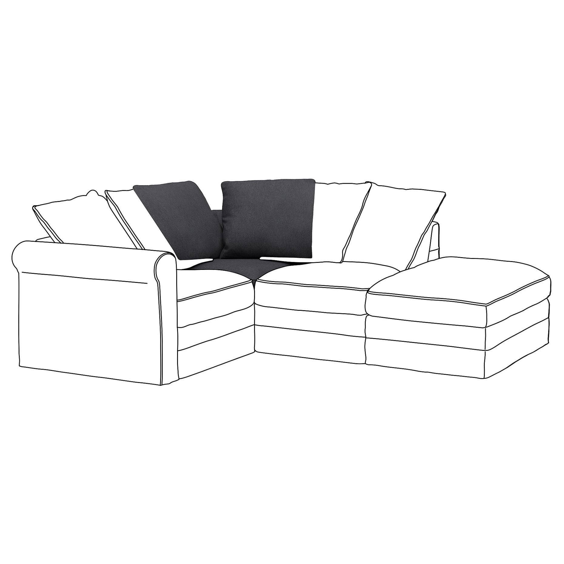 GRÖNLID, cover for corner section, 203.986.88