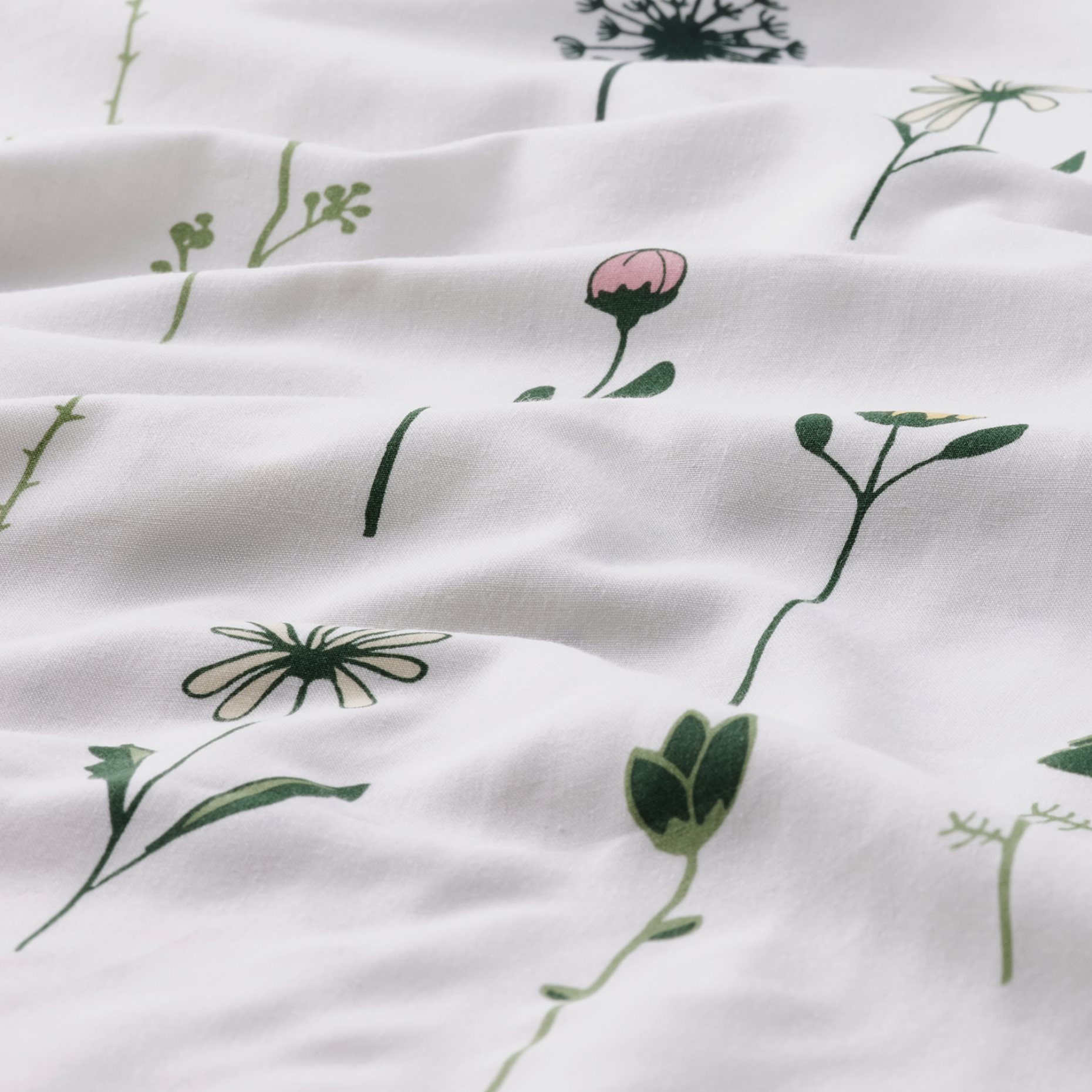 NATTSLÄNDA, duvet cover and pillowcase/floral pattern, 150x200/50x60 cm, 205.080.12