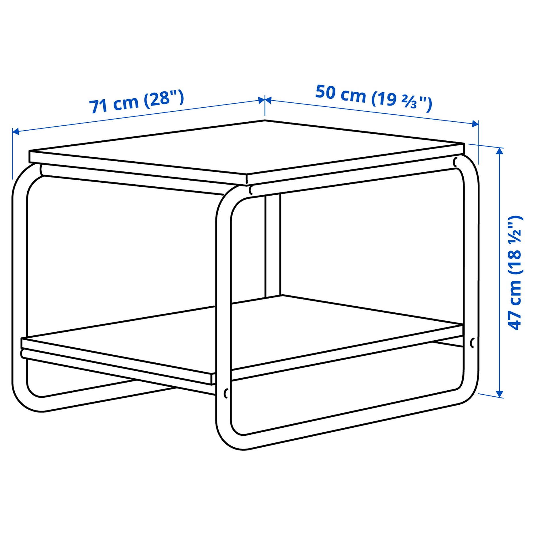 BAGGBODA, side table, 71x50 cm, 205.565.07
