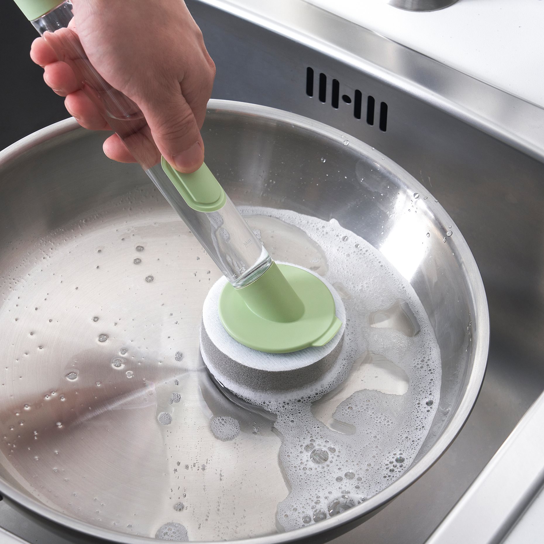 VIDEVECKMAL, 3-piece dish sponge set with dispenser, 205.597.18