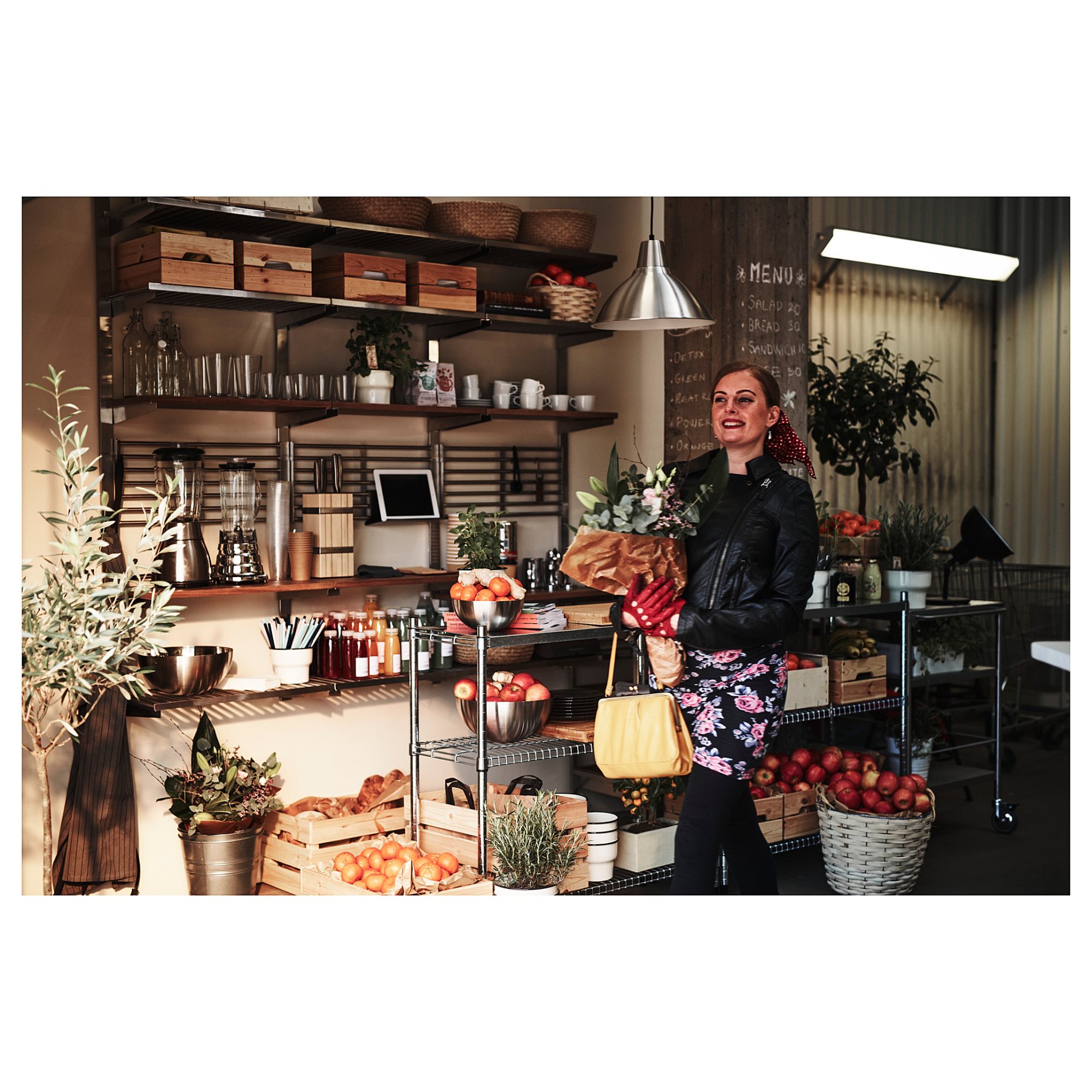 KUNGSFORS, suspension rail with shelf/wall grid, 292.543.41