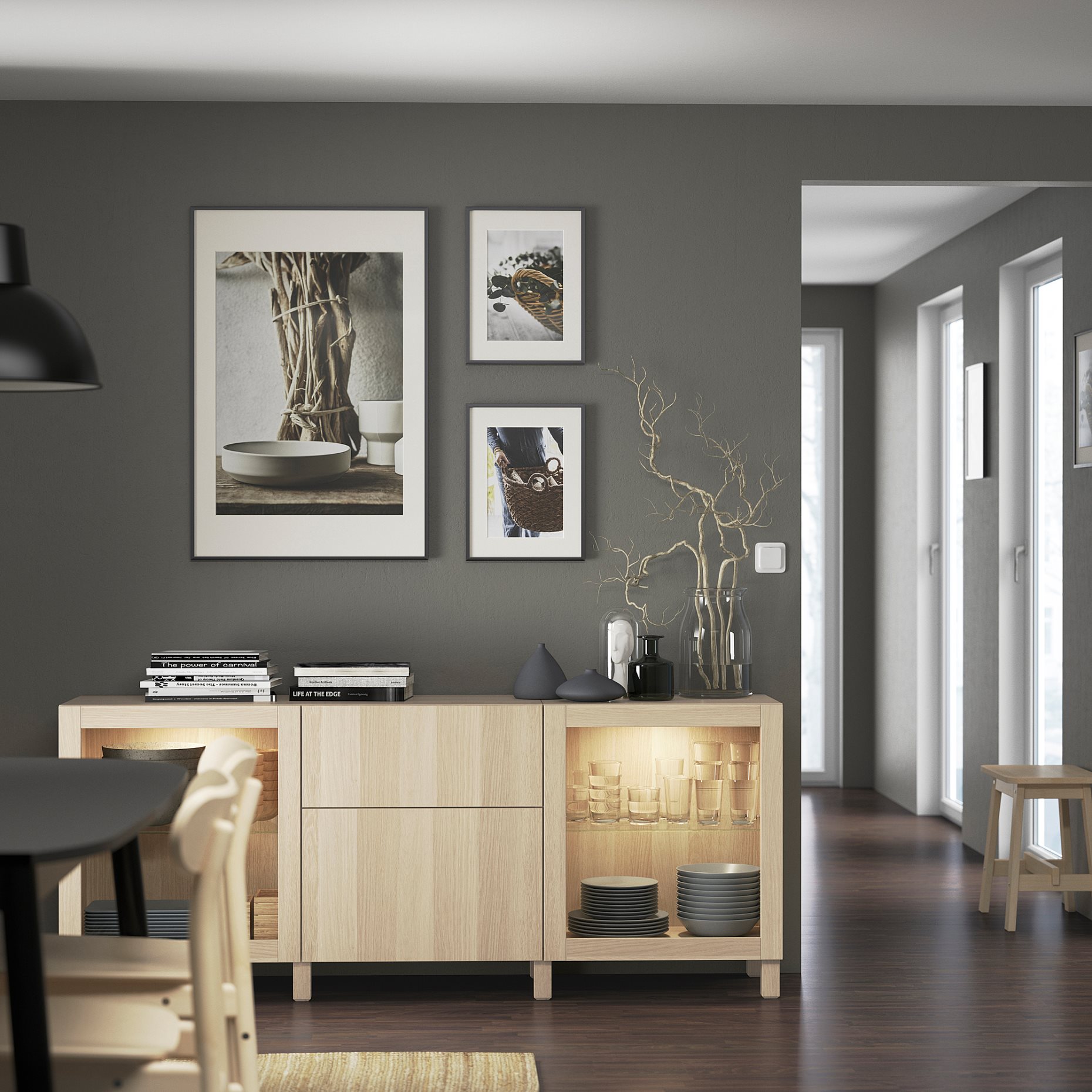 BESTÅ, σύνθεση αποθήκευσης με συρτάρια με μαλακό κλείσιμο, 180x42x74 cm, 293.026.91