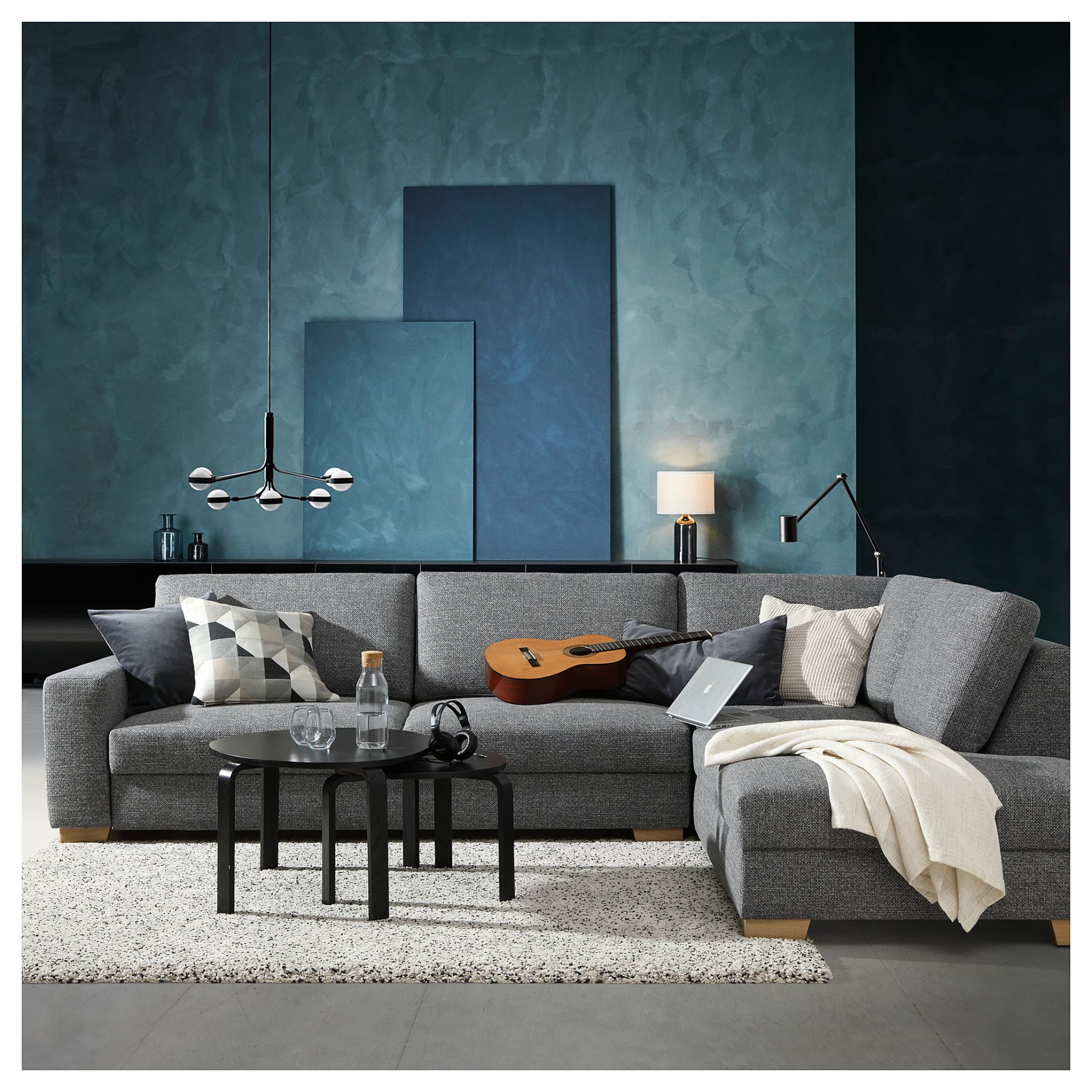 SÖRVALLEN, corner sofa 4-seat with open end/right, 293.147.74