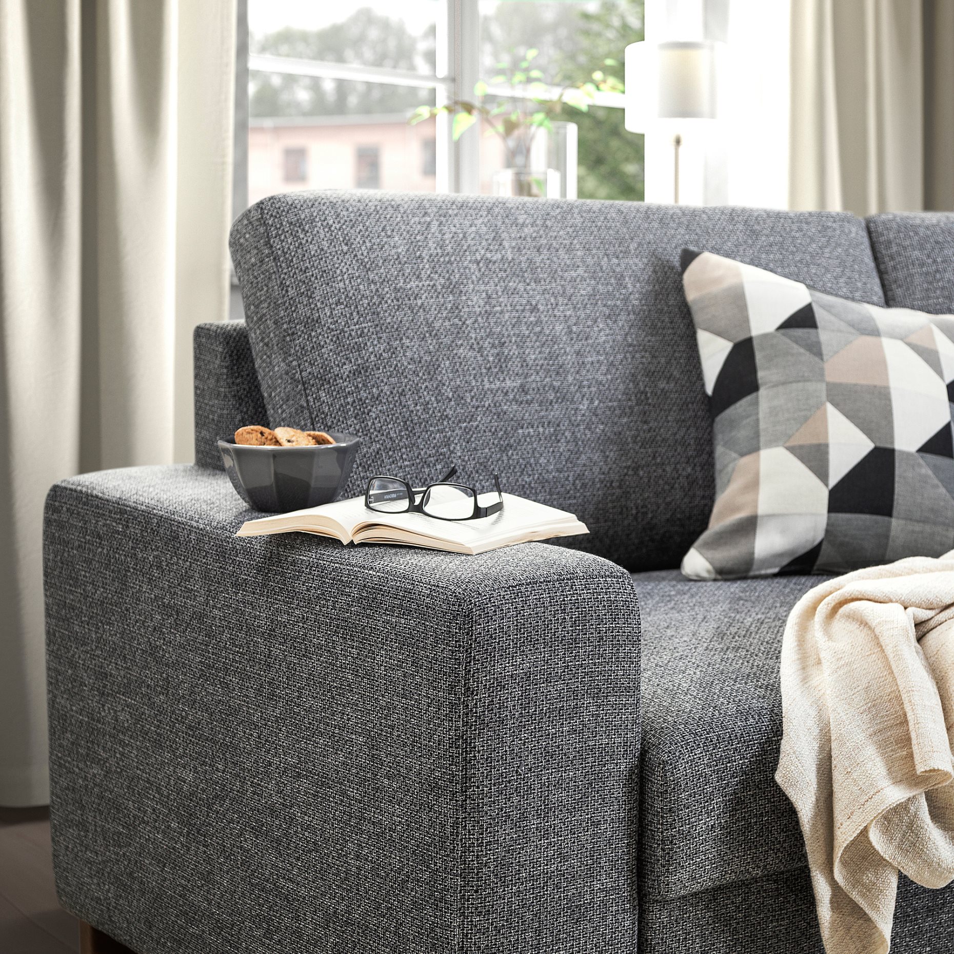 SÖRVALLEN, 4-seat sofa with chaise longue/right, 293.147.88