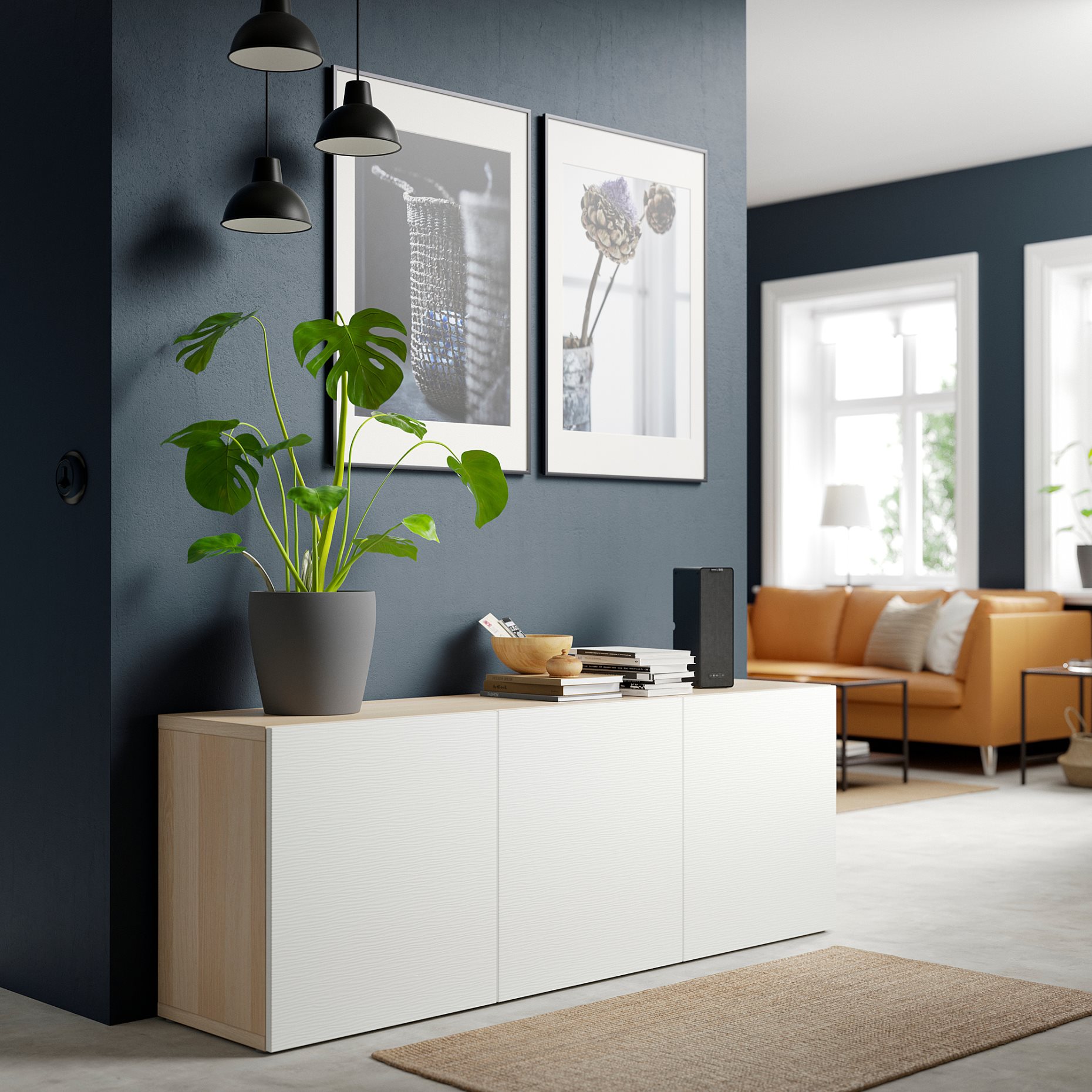 BESTÅ, storage combination with doors, 180x42x65 cm, 293.250.08