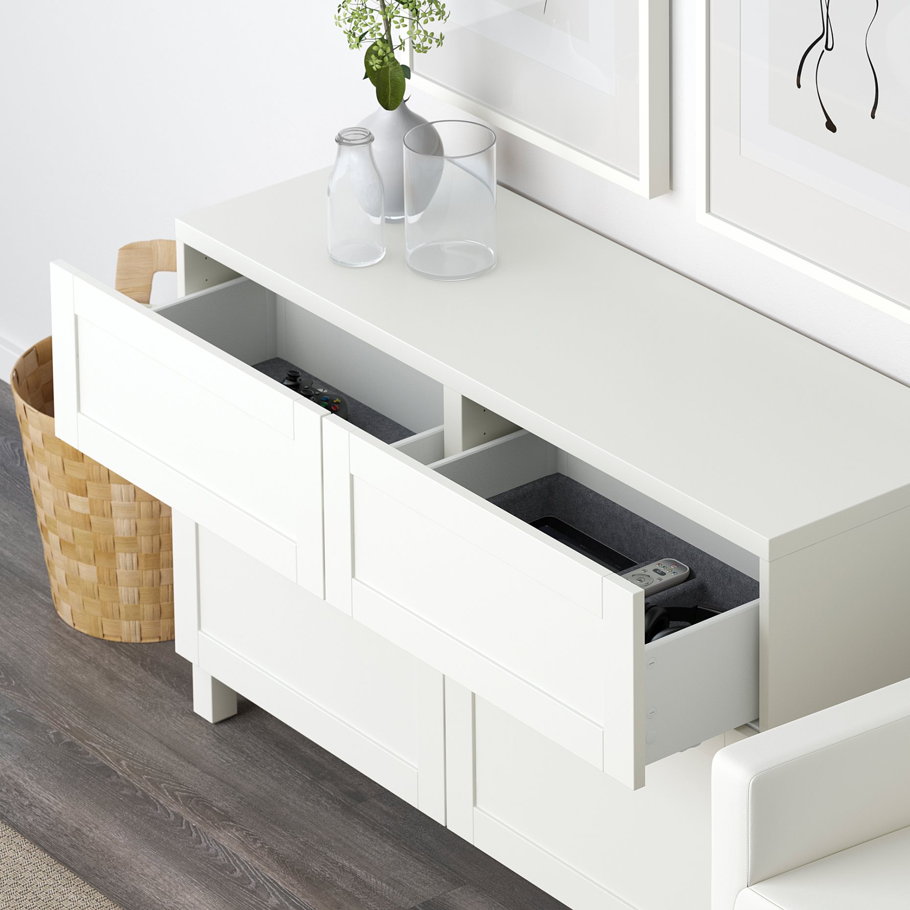 BESTÅ, storage combination with doors/drawers push-open, 120x42x74 cm, 294.126.04