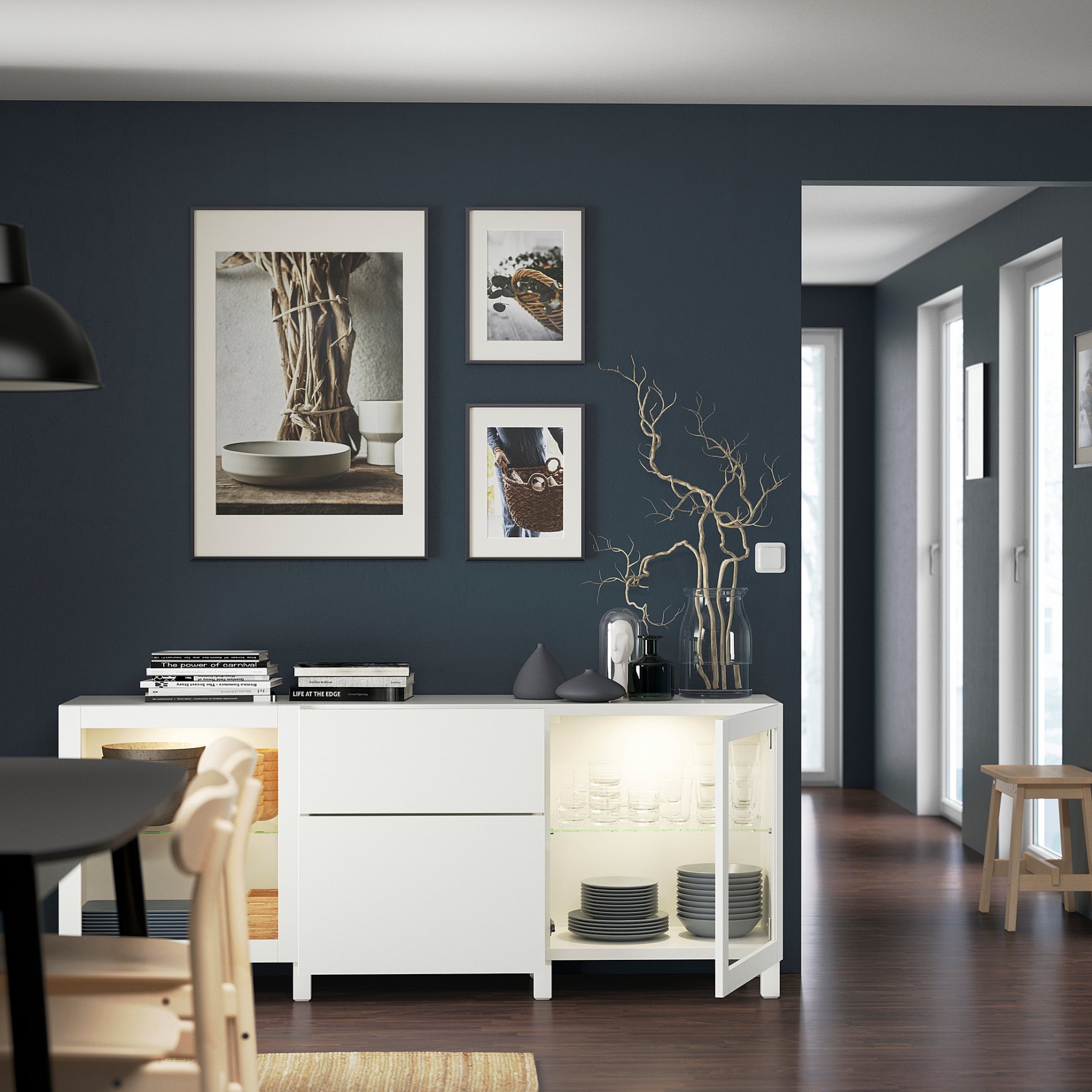 BESTÅ, σύνθεση αποθήκευσης με συρτάρια ανοίγματος με πίεση, 180x42x74 cm, 294.126.75