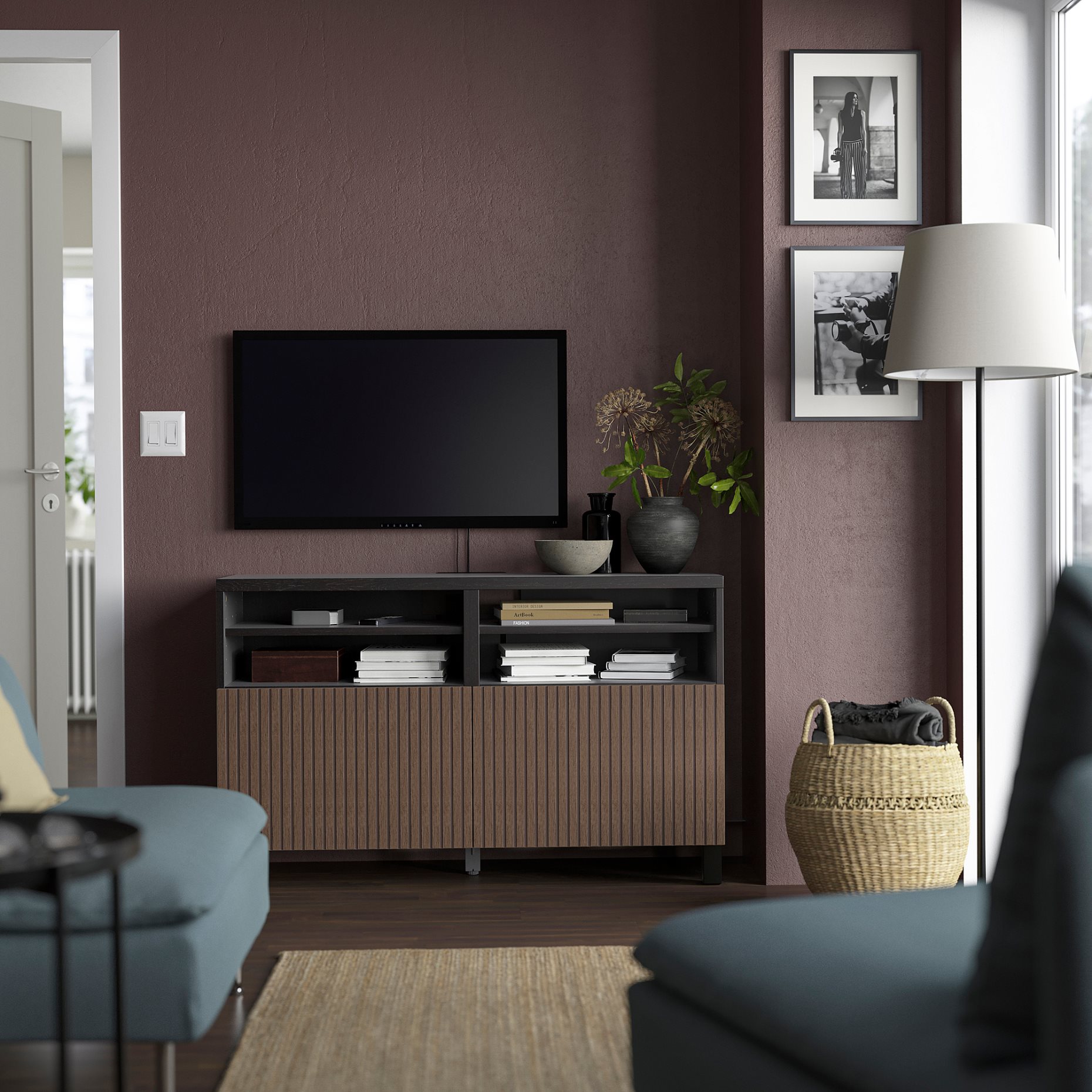 BESTÅ, TV bench with doors, 120x42x74 cm, 294.204.92