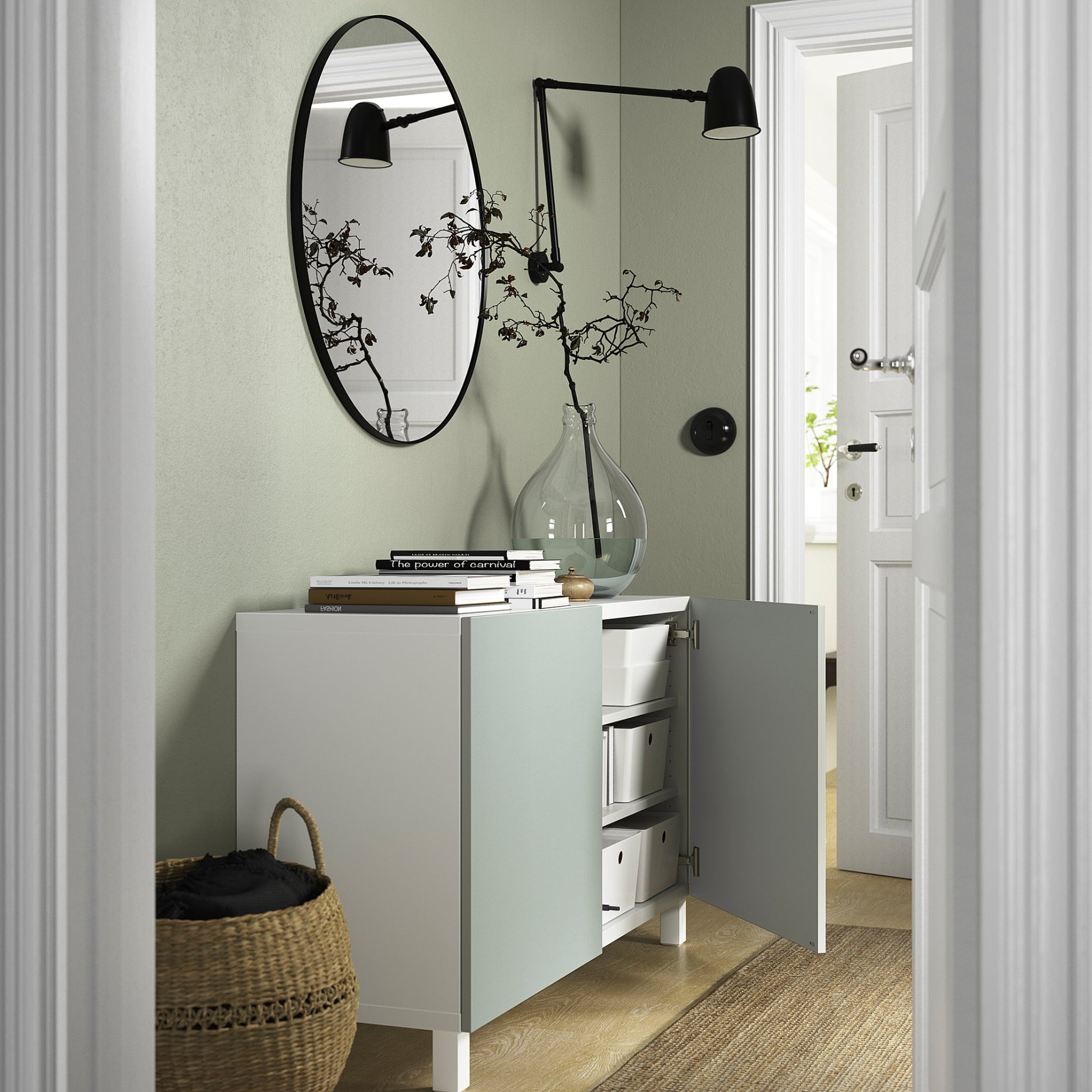 BESTÅ, σύνθεση αποθήκευσης με πόρτες, 120x42x74 cm, 294.214.39