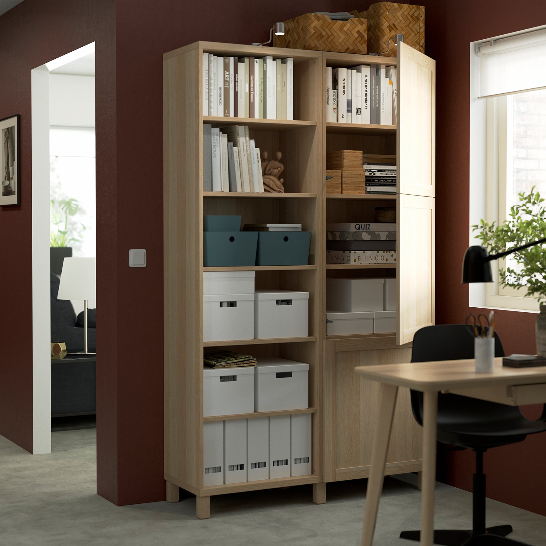 BESTÅ, σύνθεση αποθήκευσης με πόρτες, 120x42x202 cm, 294.216.94