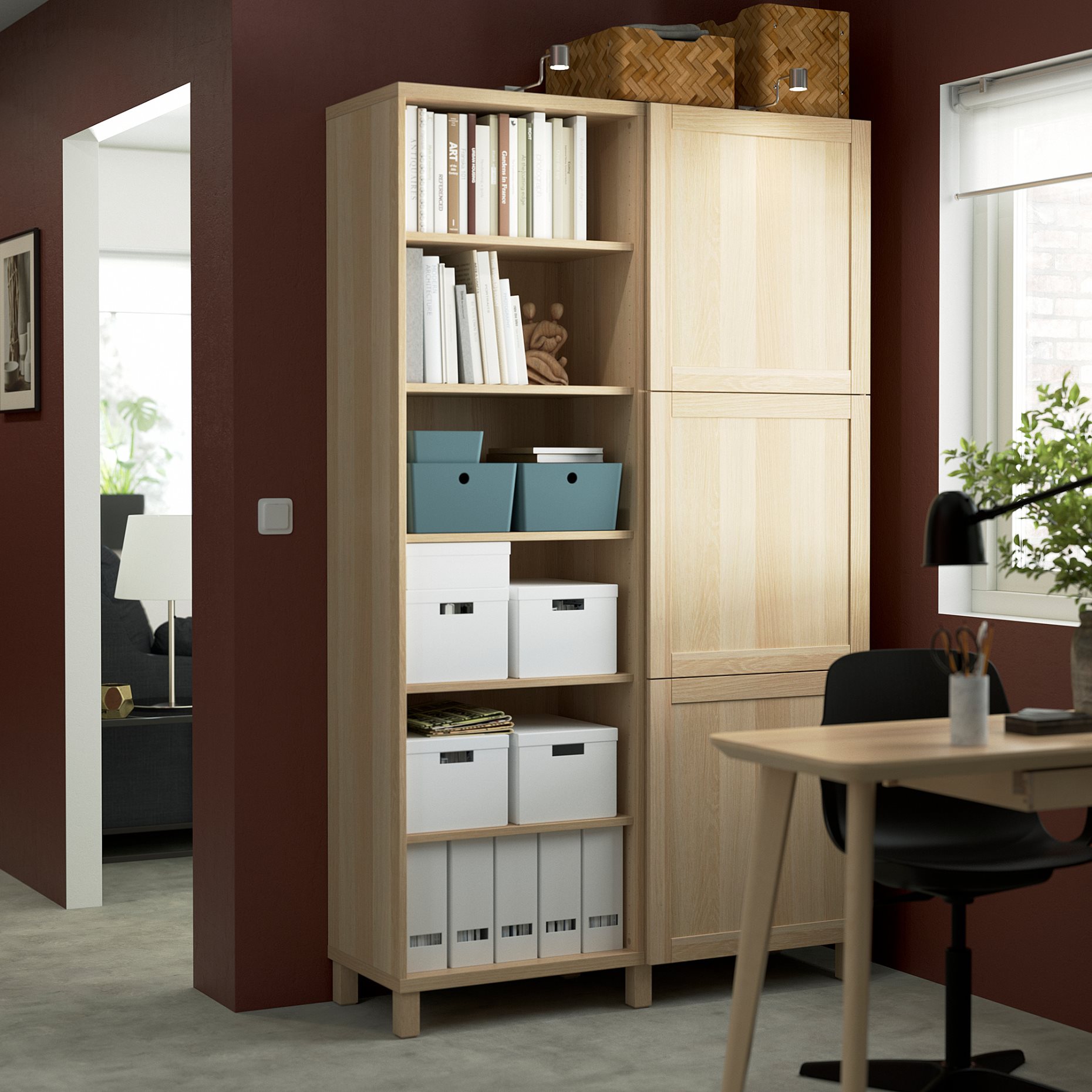 BESTÅ, σύνθεση αποθήκευσης με πόρτες, 120x42x202 cm, 294.216.94