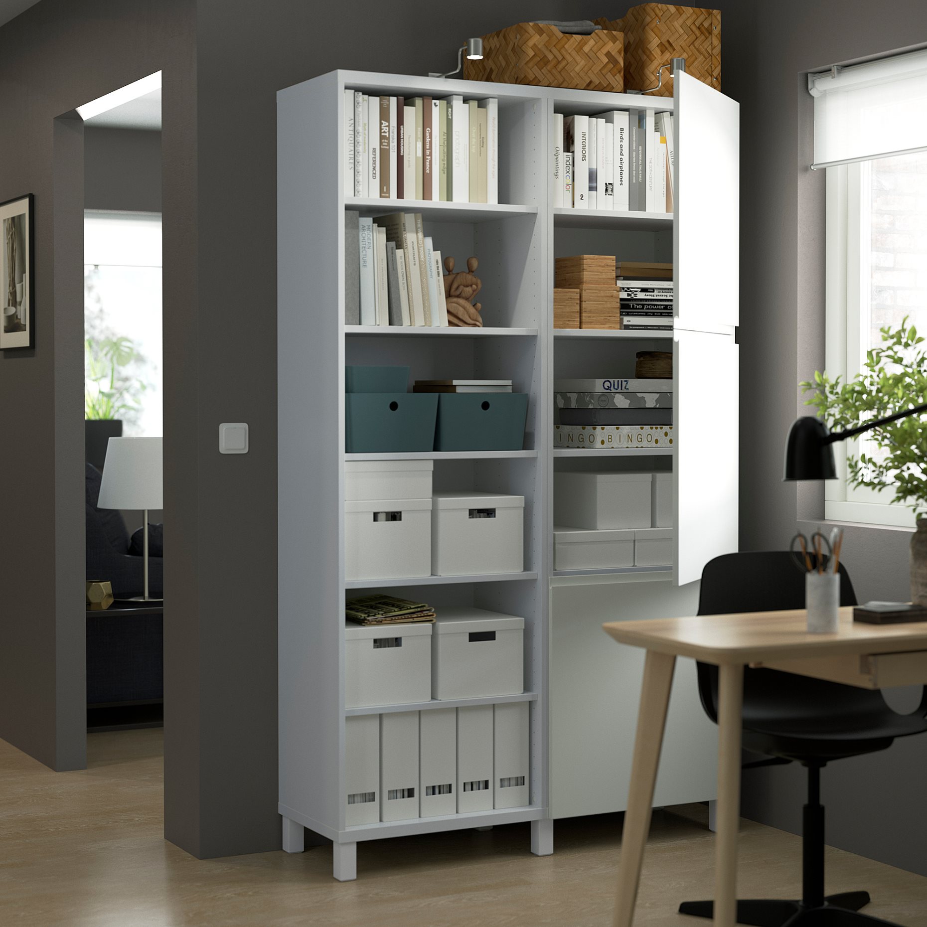 BESTÅ, storage combination with doors, 120x42x202 cm, 294.217.12