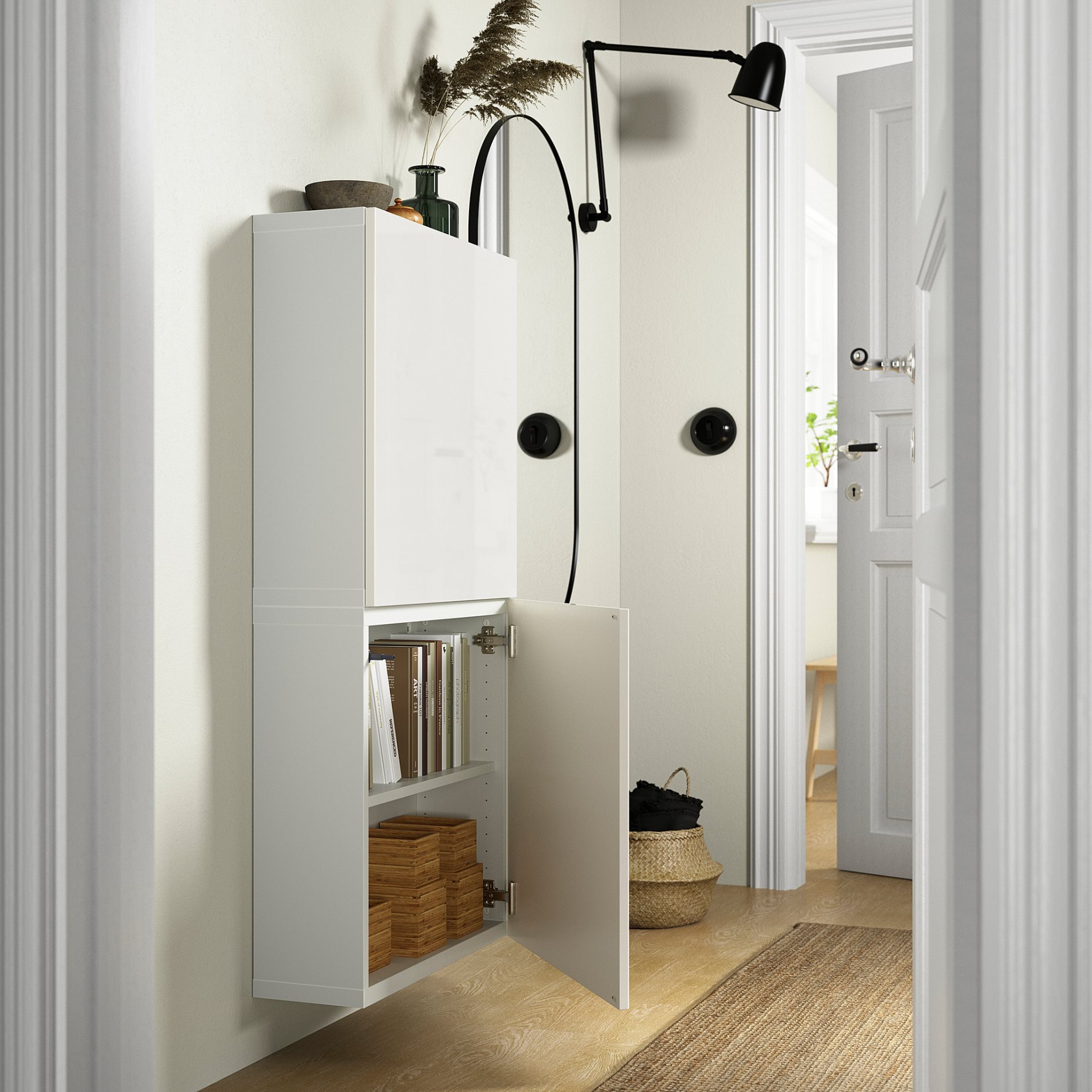 BESTÅ, wall cabinet with 2 doors, 60x22x128 cm, 294.219.53