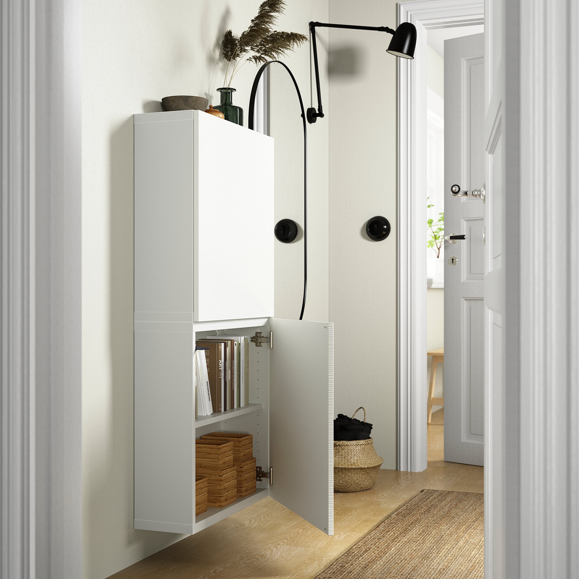 BESTÅ, wall cabinet with 2 doors, 60x22x128 cm, 294.219.72