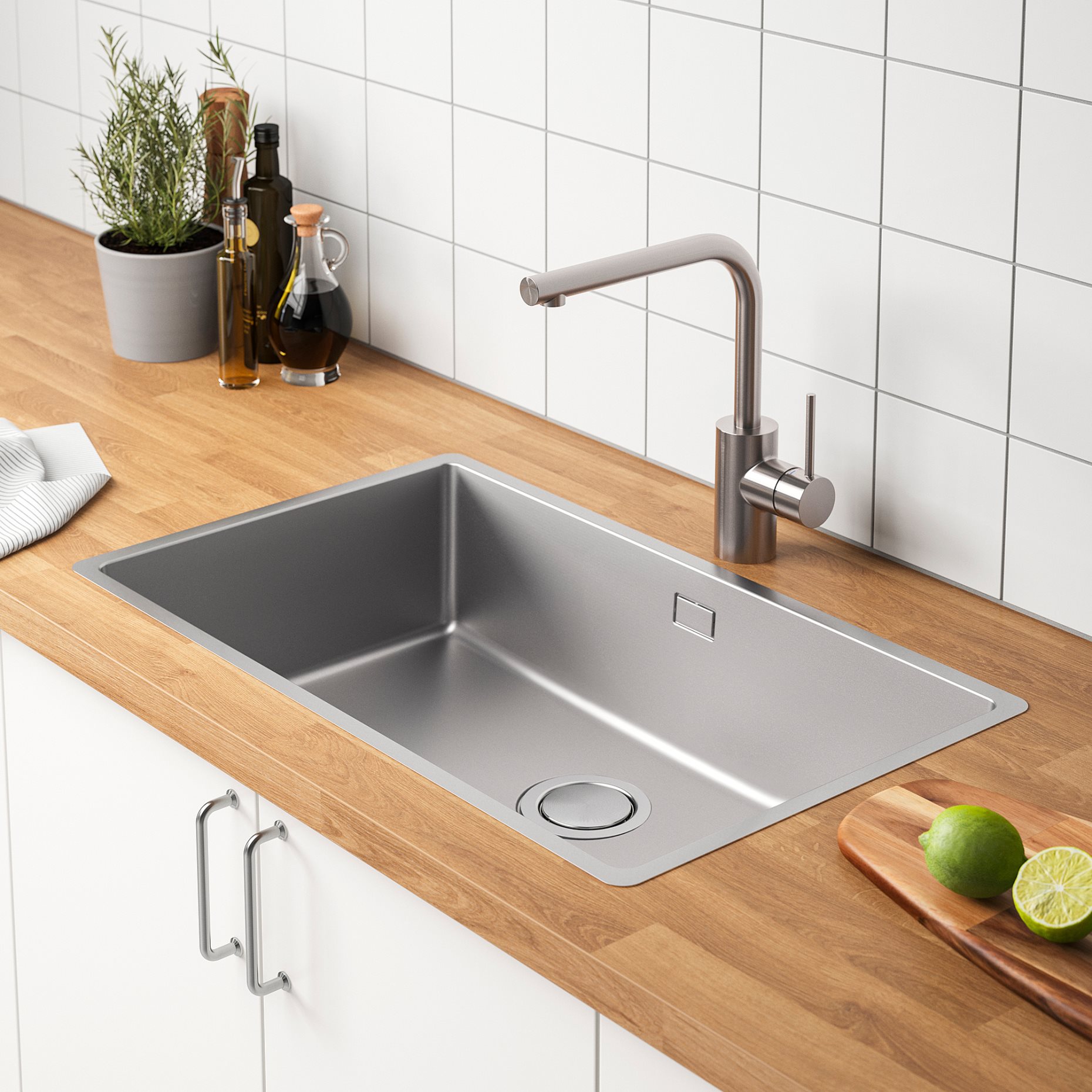 VRESJÖN, inset sink 1 bowl, 73x44 cm, 294.257.29