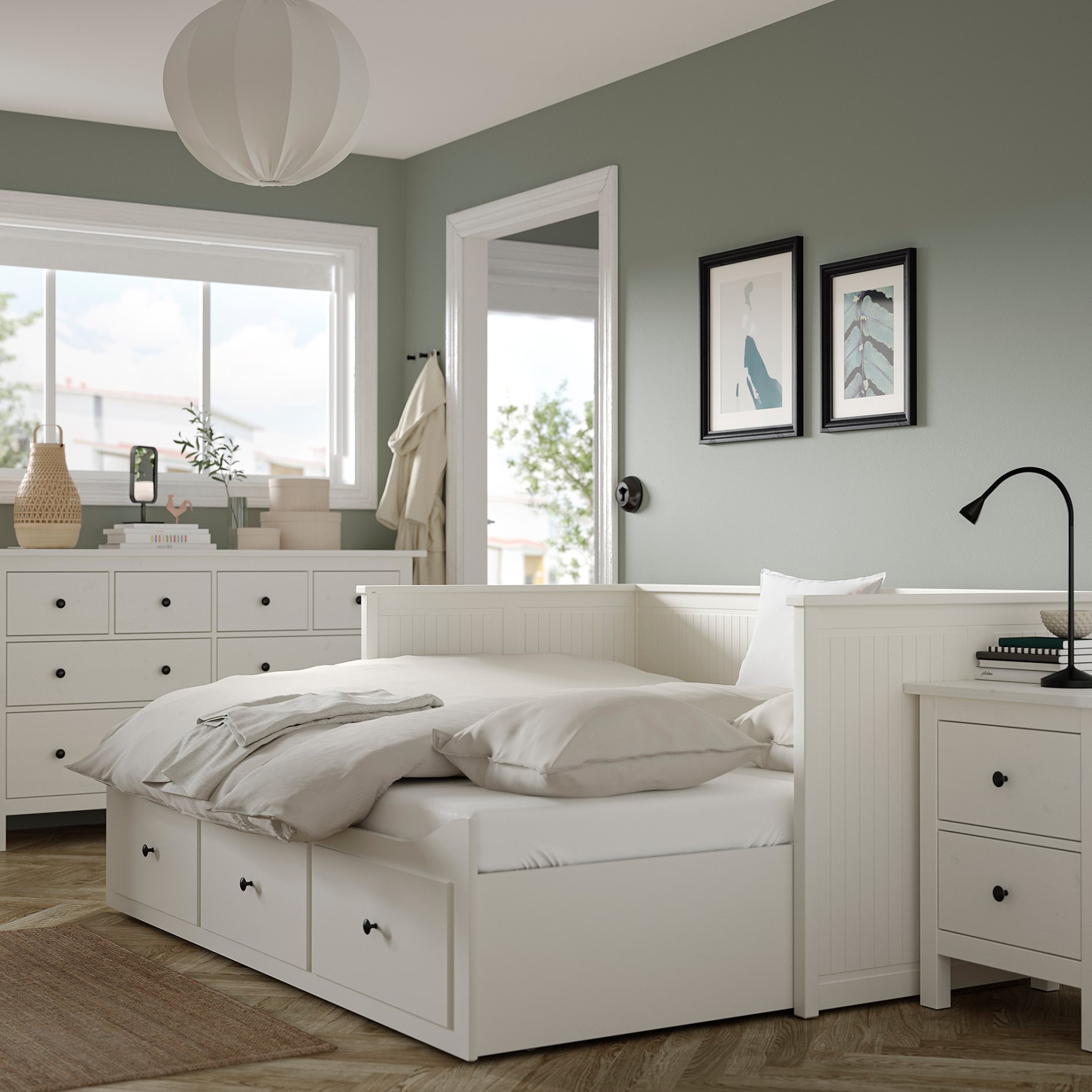 HEMNES, bedroom furniture/set of 3, 80x200 cm, 294.834.27