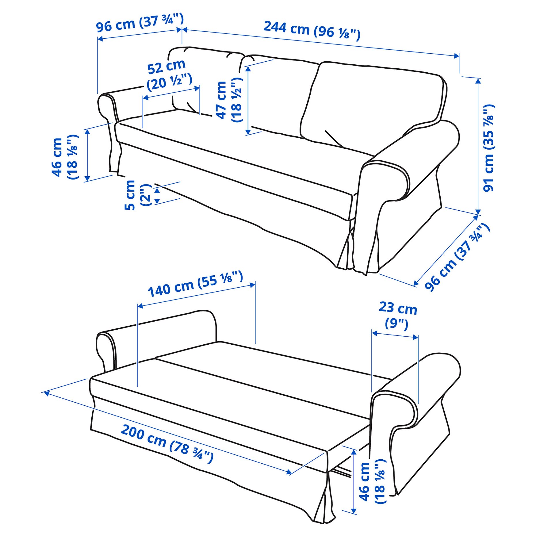 VRETSTORP, 3-seat sofa-bed, 294.912.48