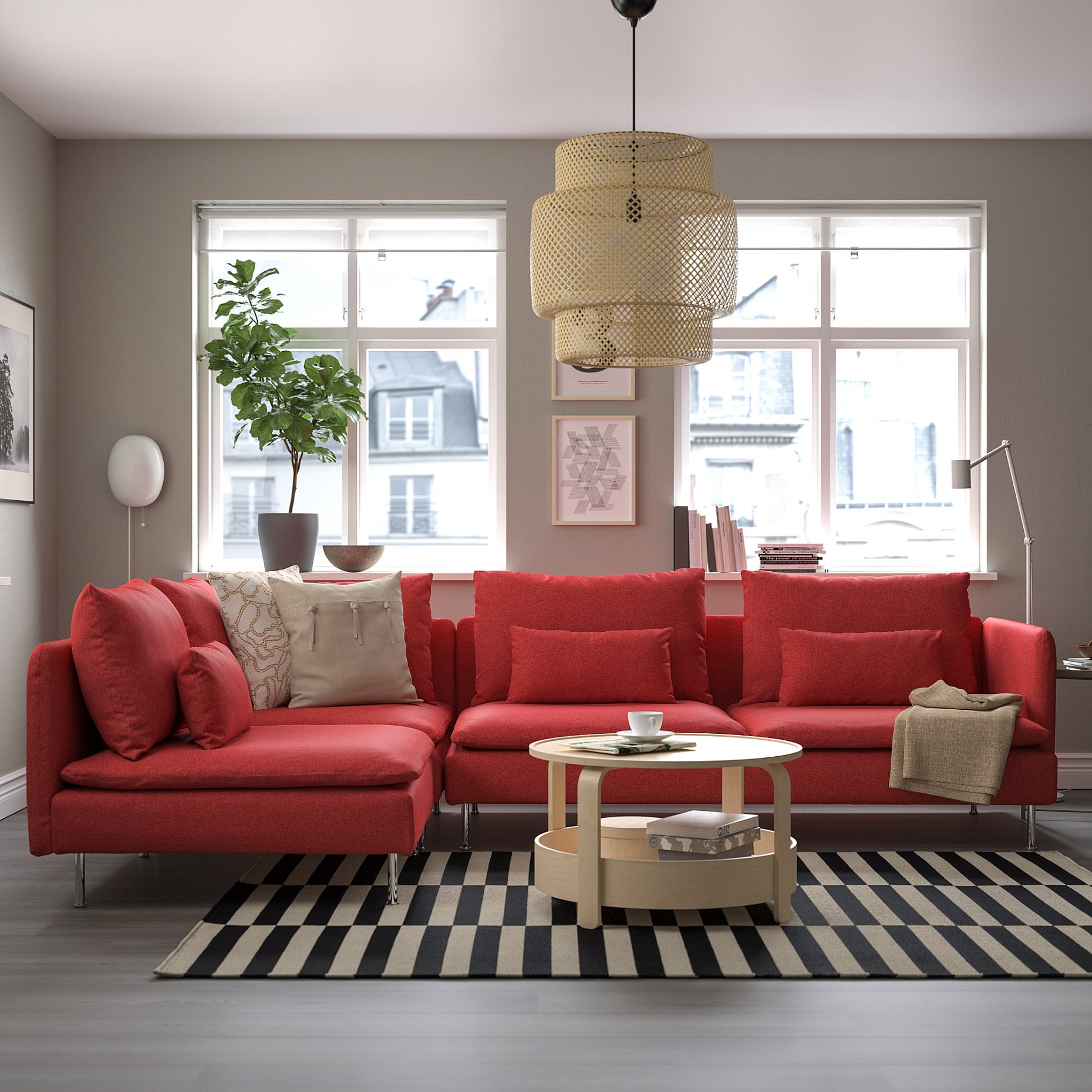 SÖDERHAMN, γωνιακός καναπές, 4 θέσεων με ανοιχτή άκρη, 295.144.19
