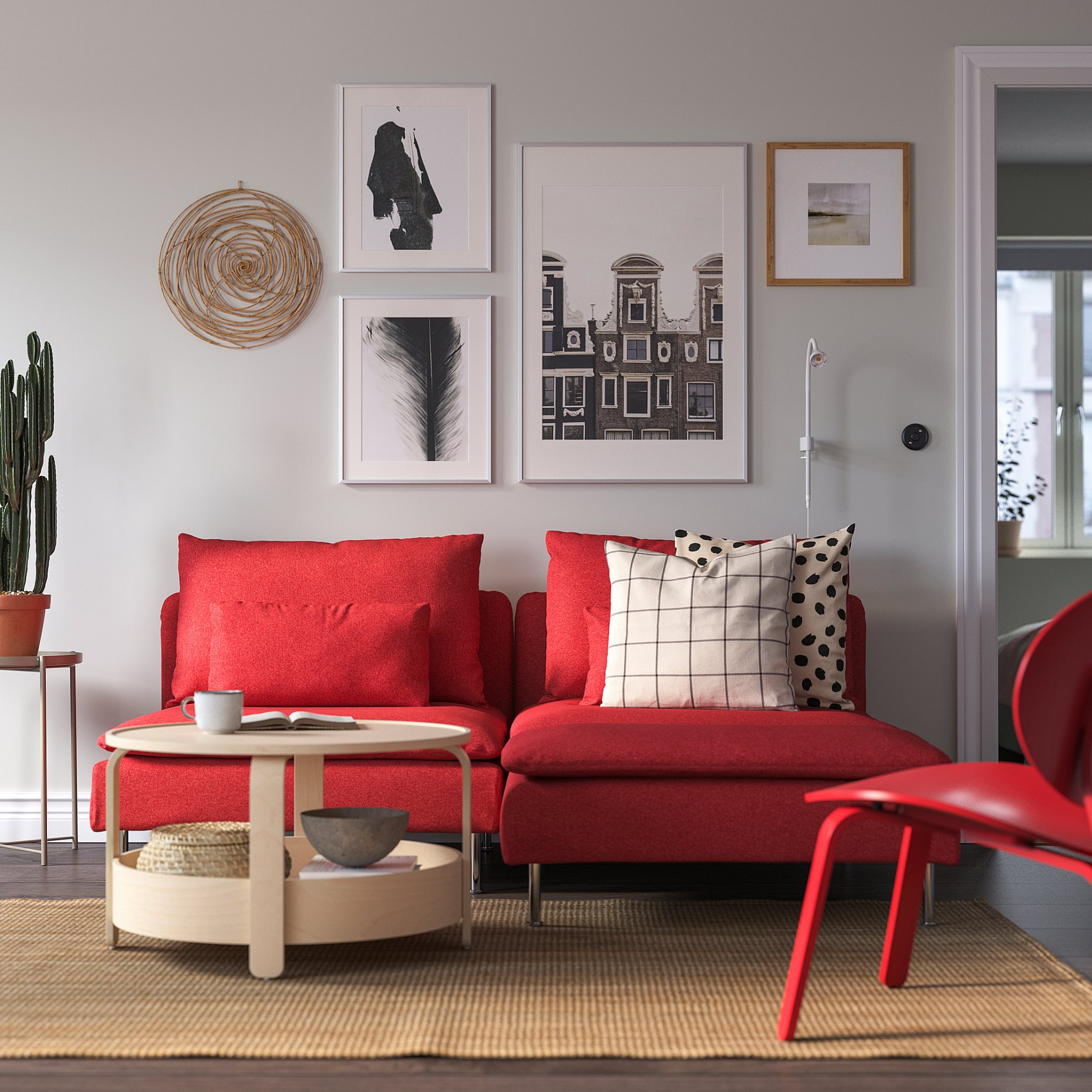 SÖDERHAMN, 2-seat sofa with chaise longue, 295.144.57