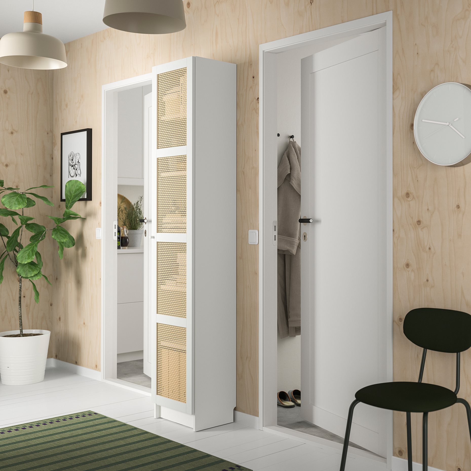 BILLY/HOGADAL, bookcase with door, 40x30x202 cm, 295.624.91