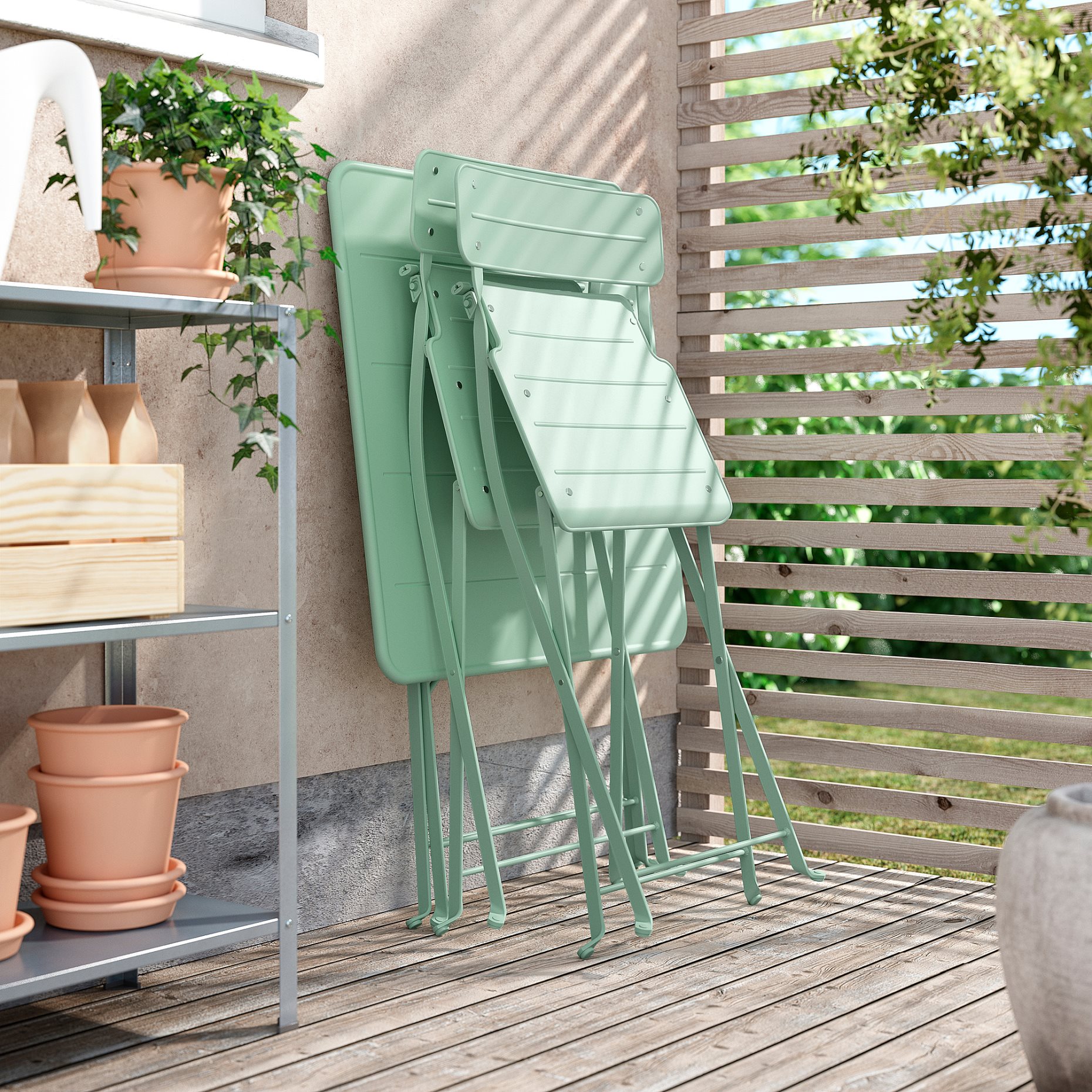 SUNDSÖ, table and 2 folding chairs/outdoor, 65x65 cm, 295.732.58