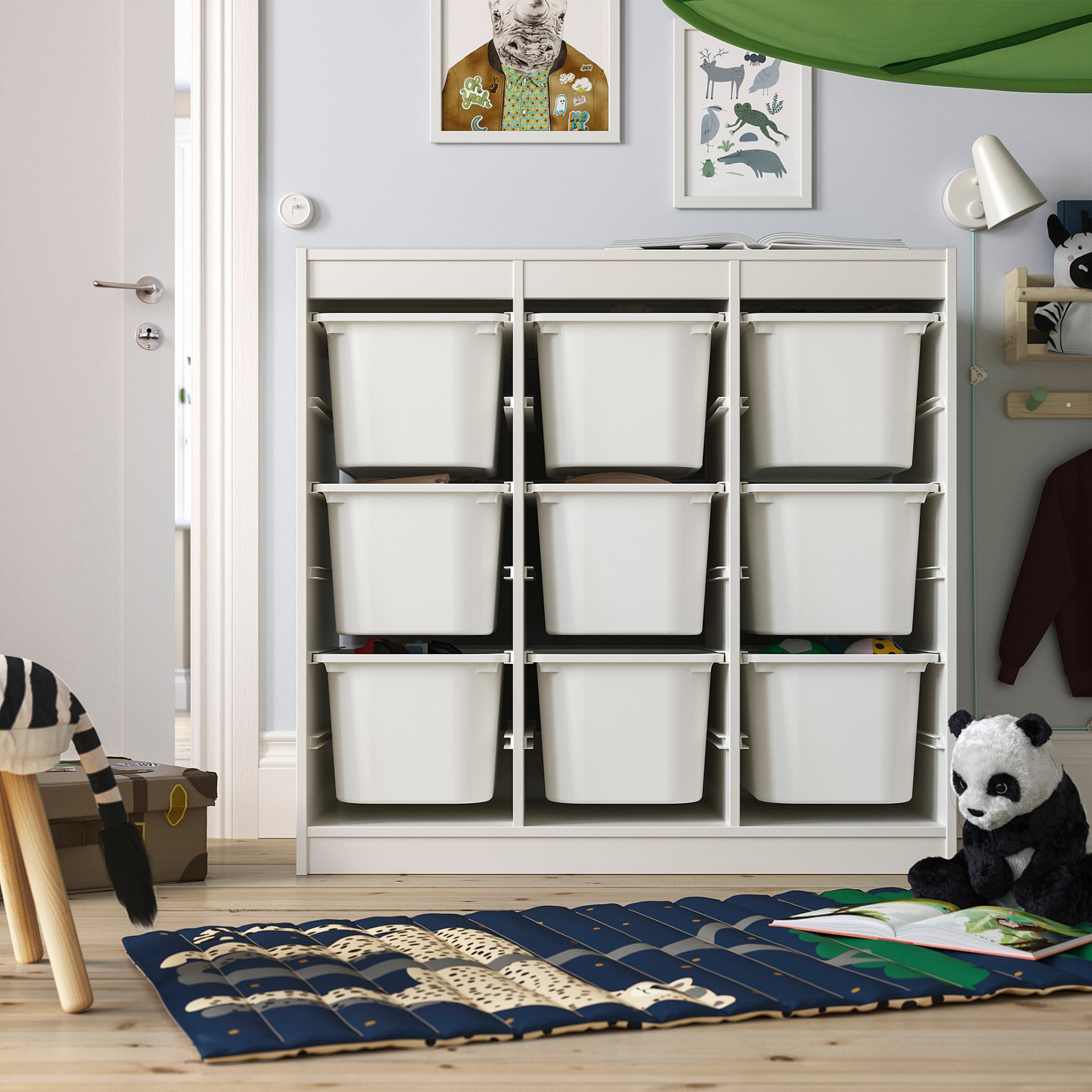 TROFAST, storage combination room divider with boxes, 99x44x94 cm, 296.131.41