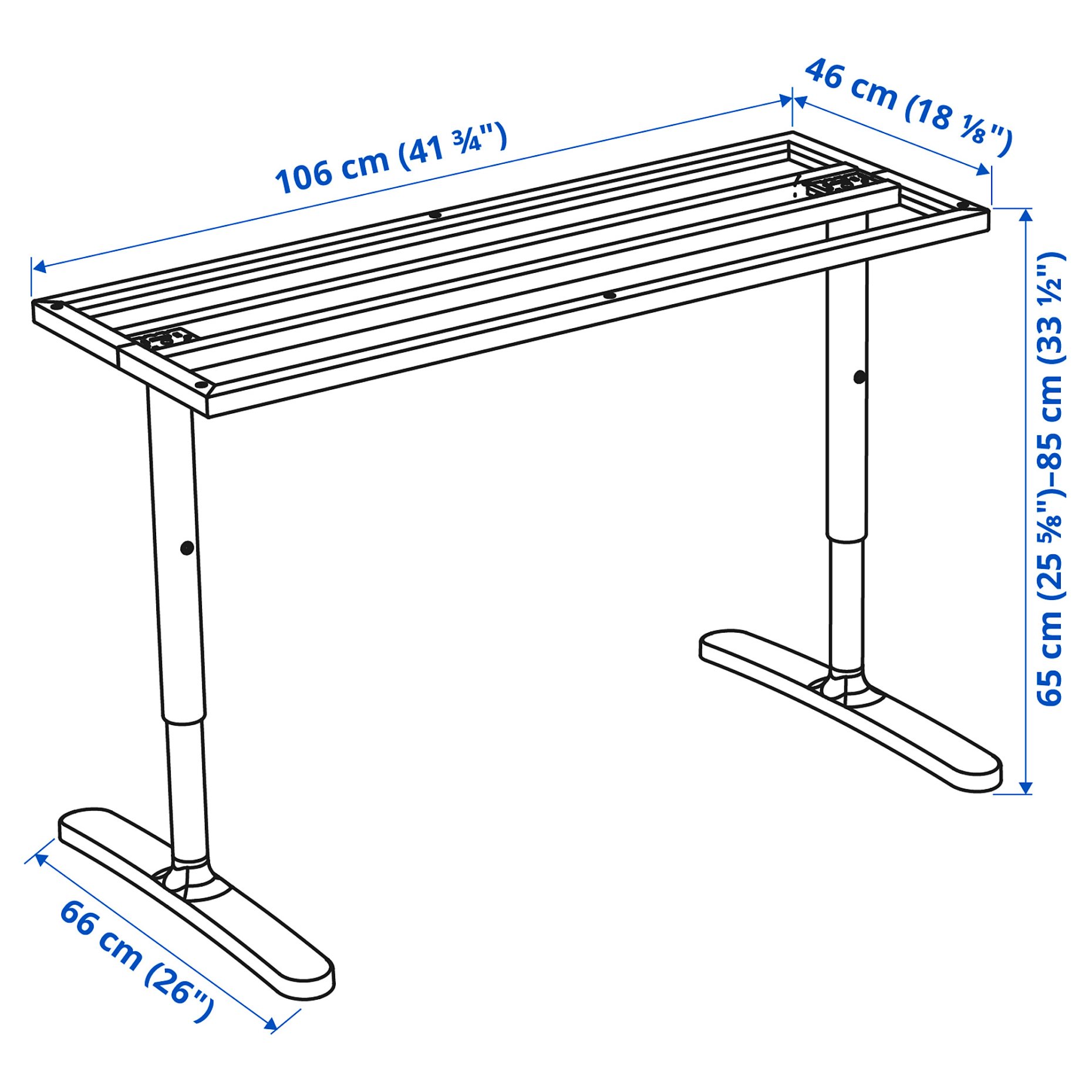 BEKANT, underframe for table top, 302.529.11