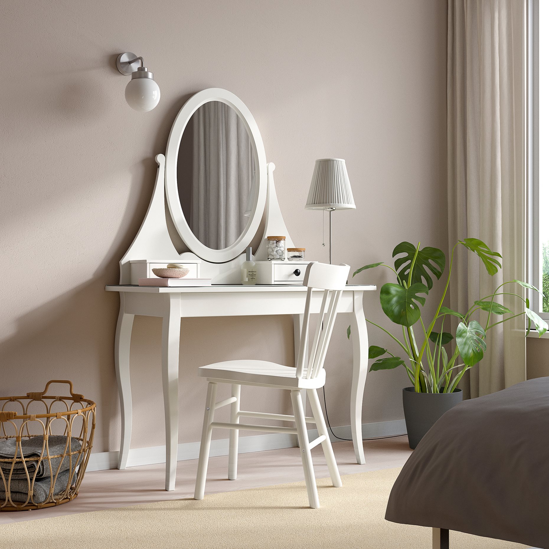 HEMNES, dressing table with mirror, 303.744.13