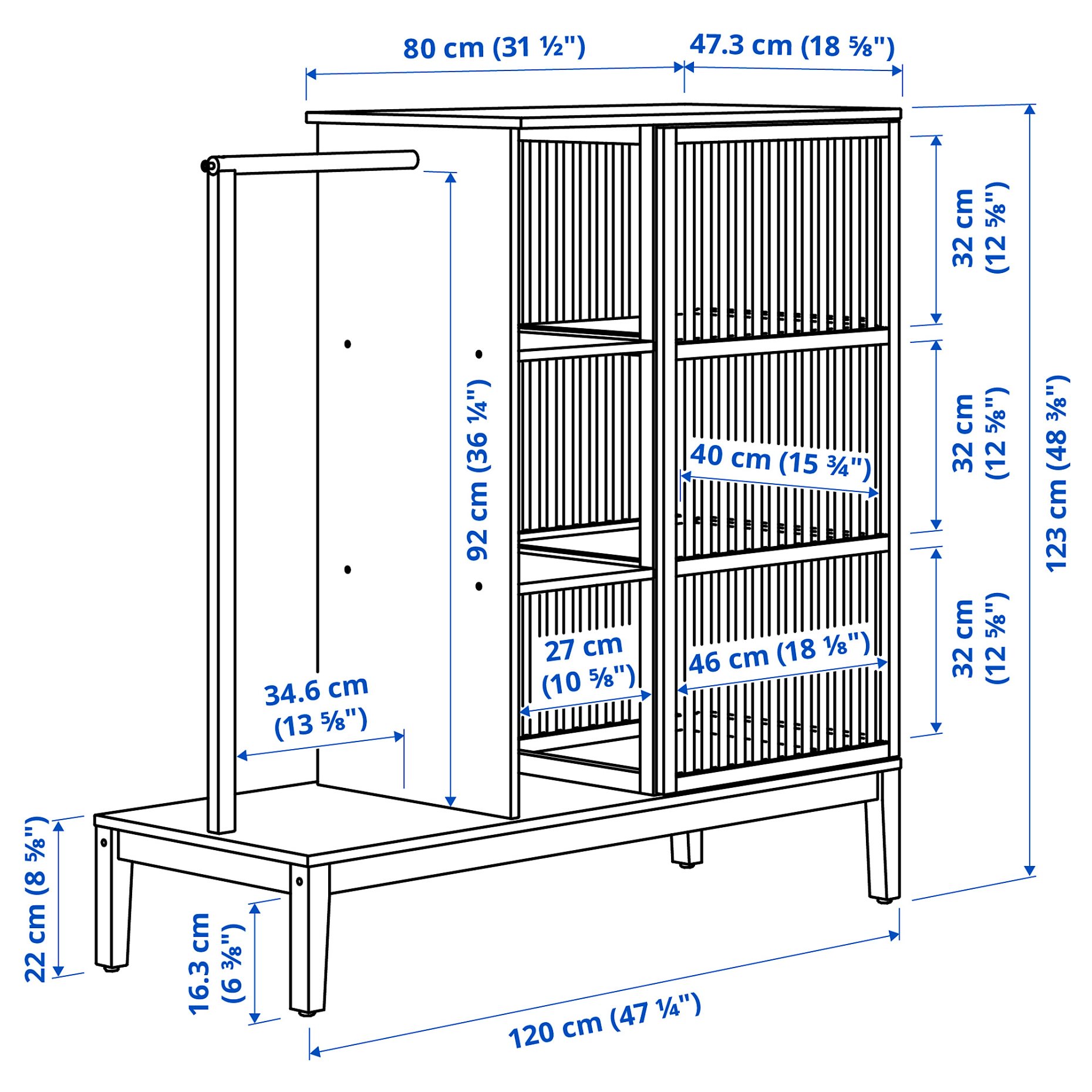 NORDKISA, open wardrobe with sliding door, 304.394.76